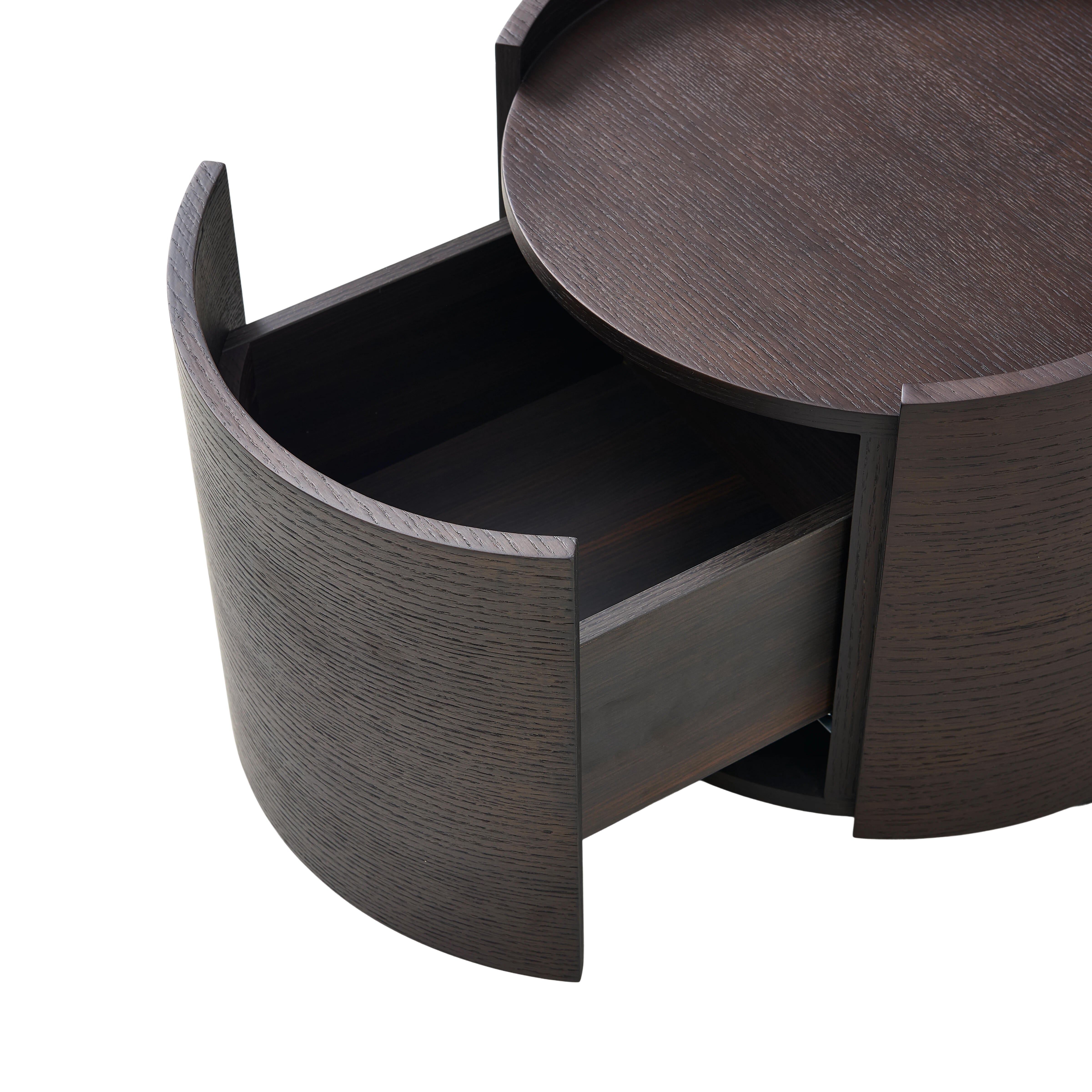 Alder Bedside Table - Smoked Oak