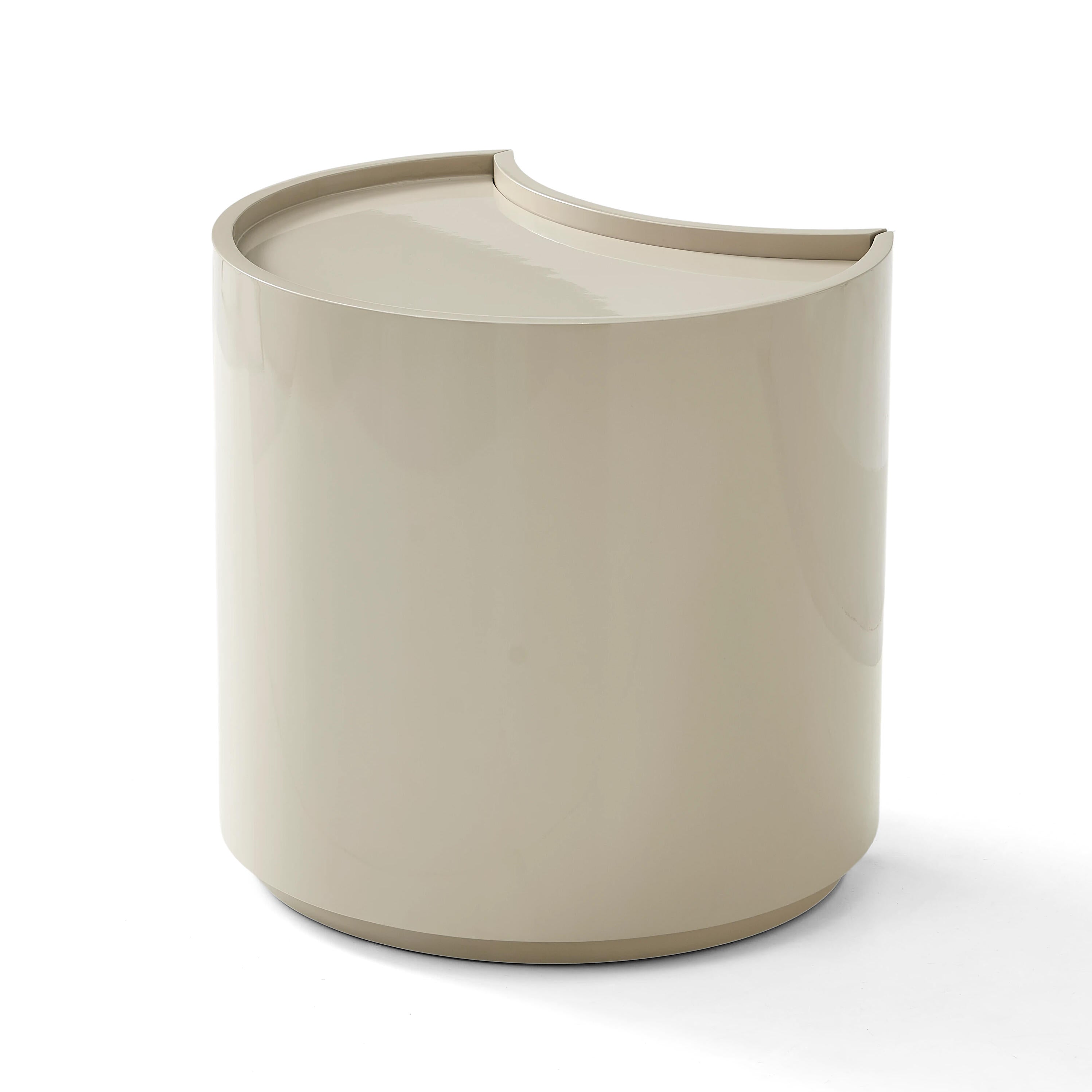 Crescent Bedside Table - Greige