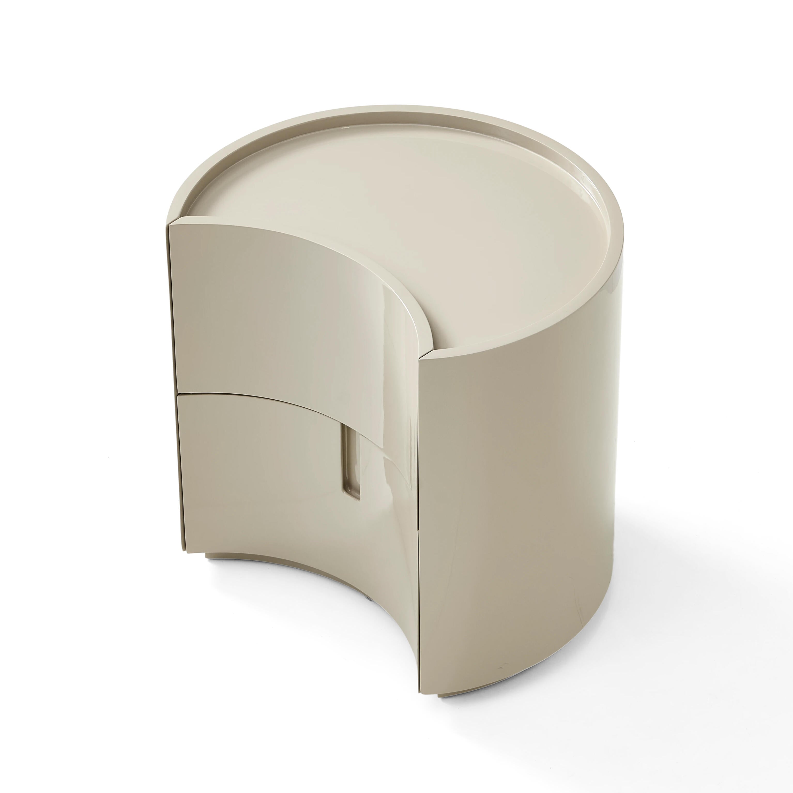 Crescent Bedside Table - Greige