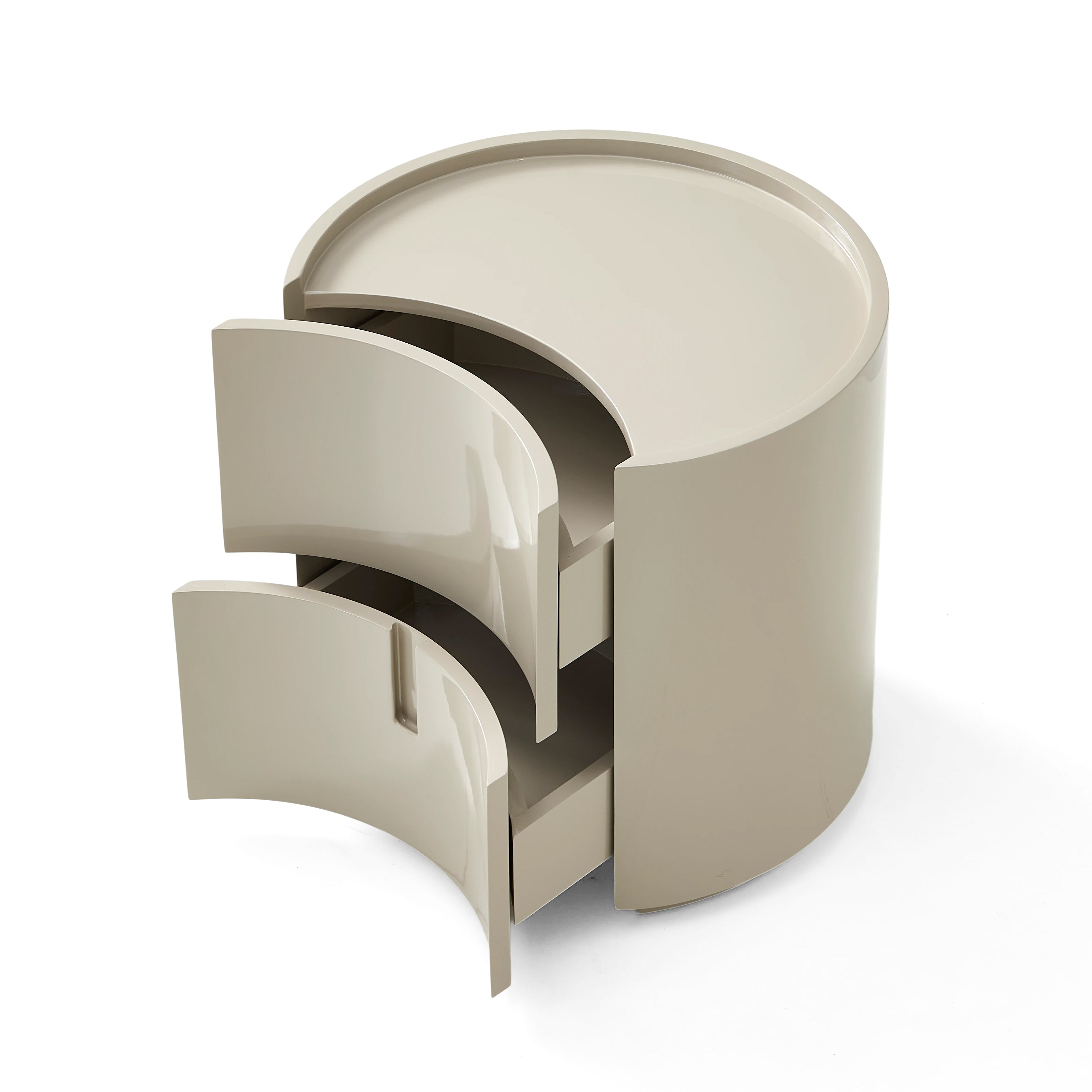 Crescent Bedside Table - Greige