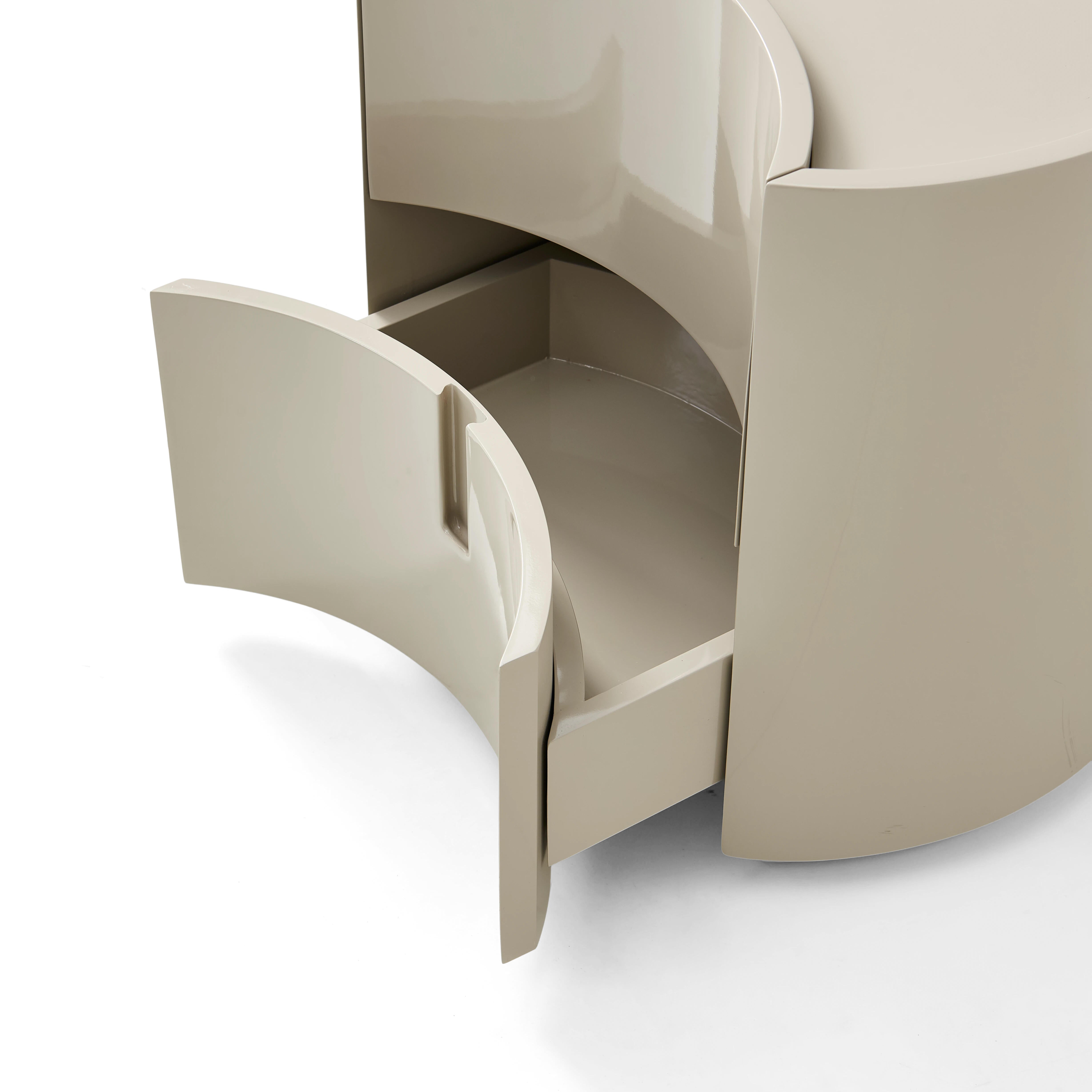Crescent Bedside Table - Greige