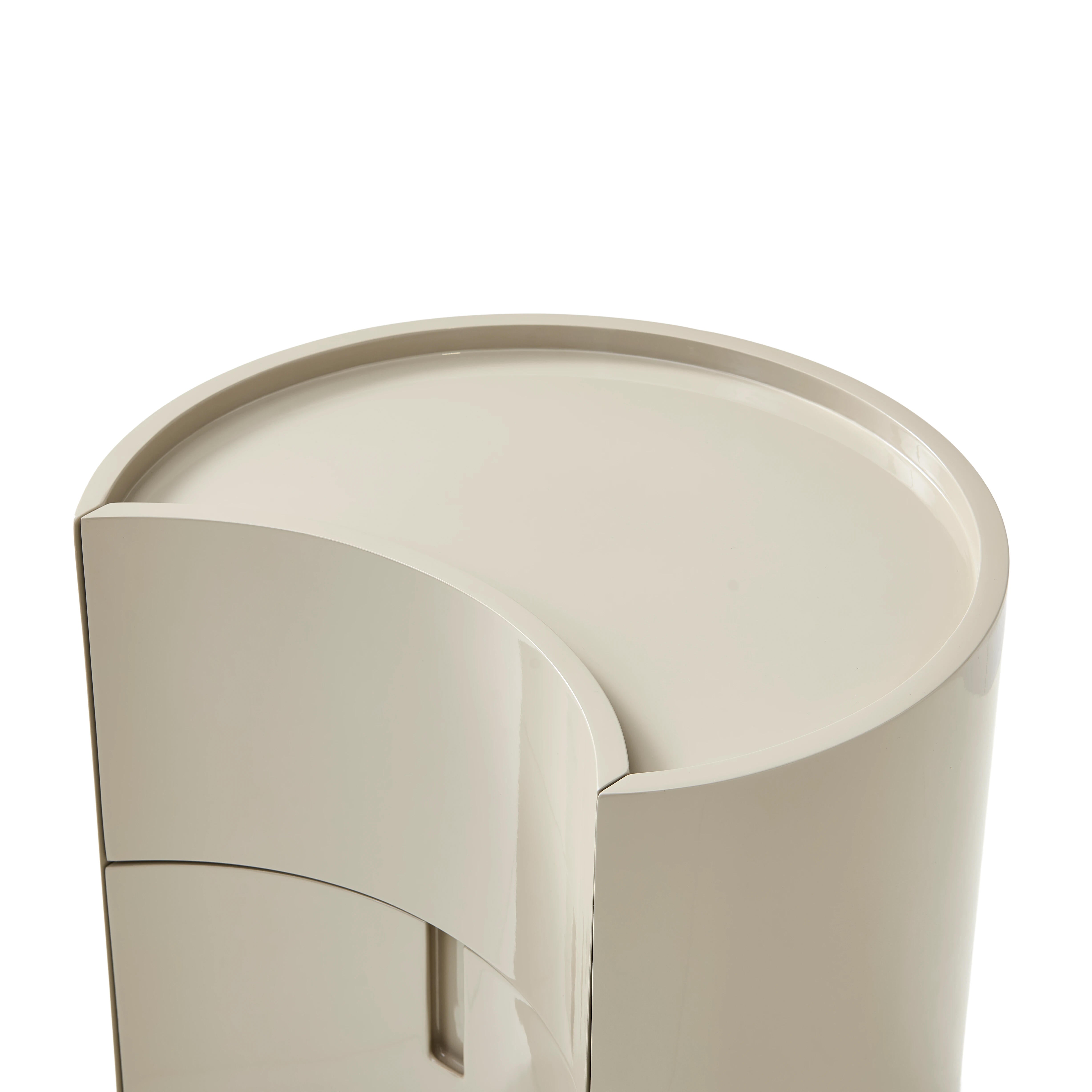 Crescent Bedside Table - Greige