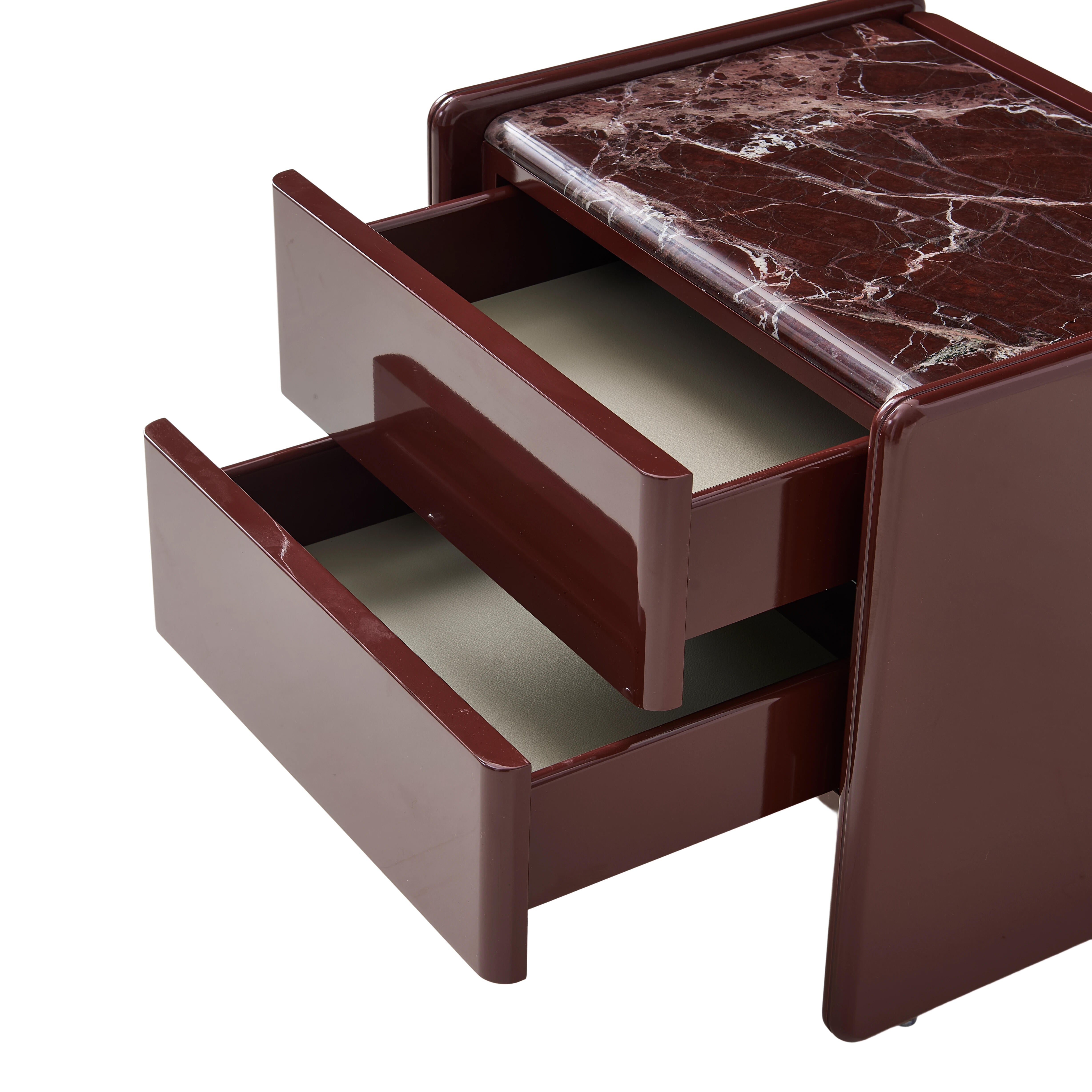 Geno Bedside Table - Dark Red