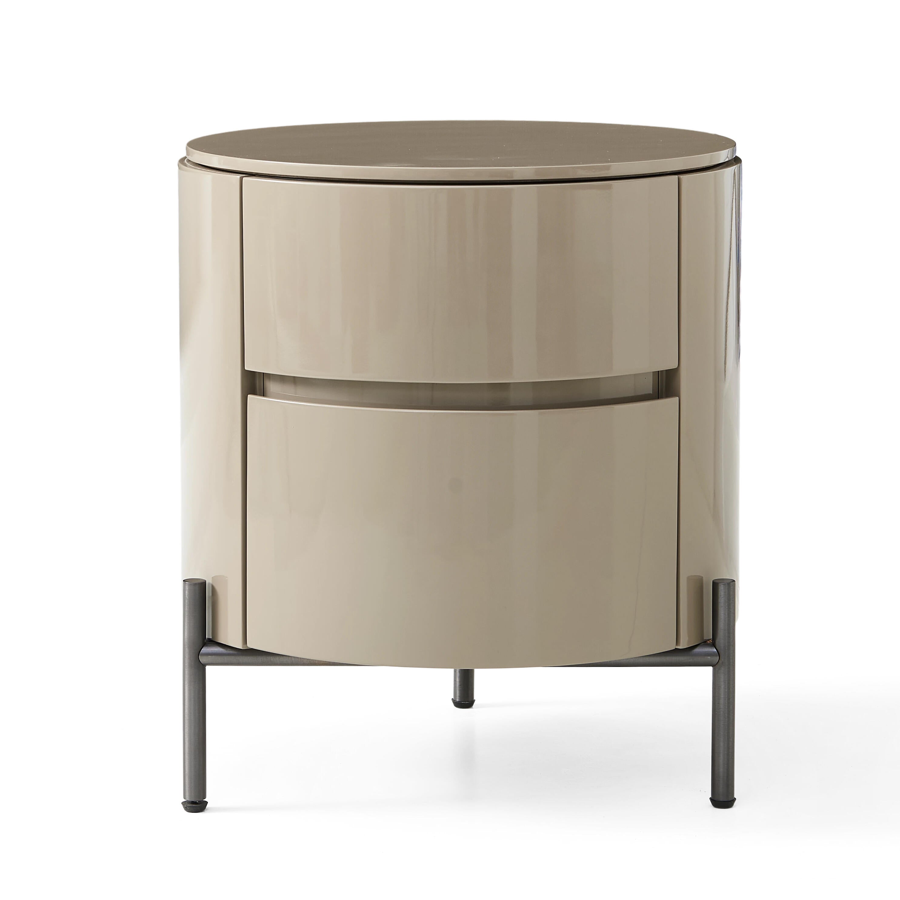 Rondo Bedside Table - Warm Taupe