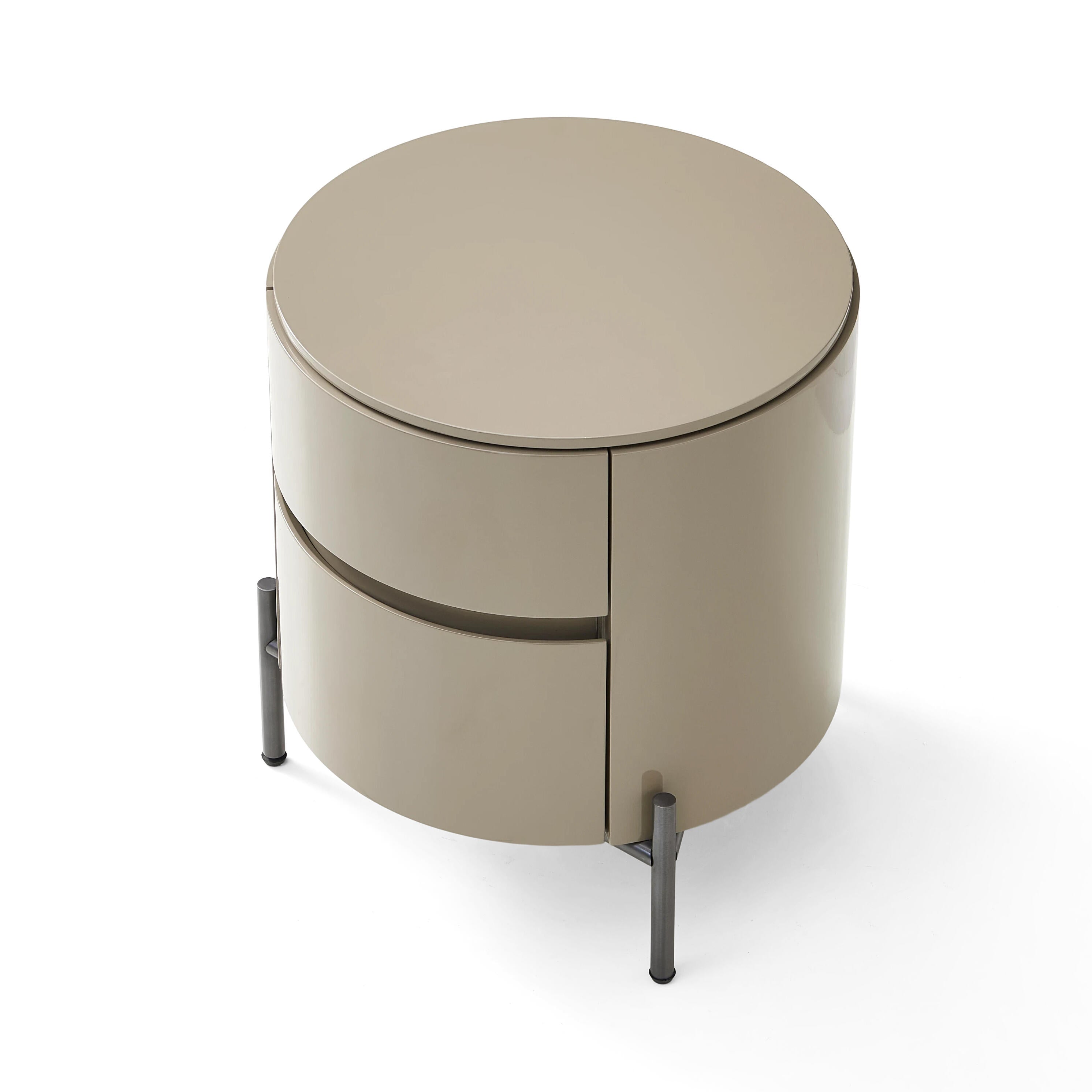 Rondo Bedside Table - Warm Taupe