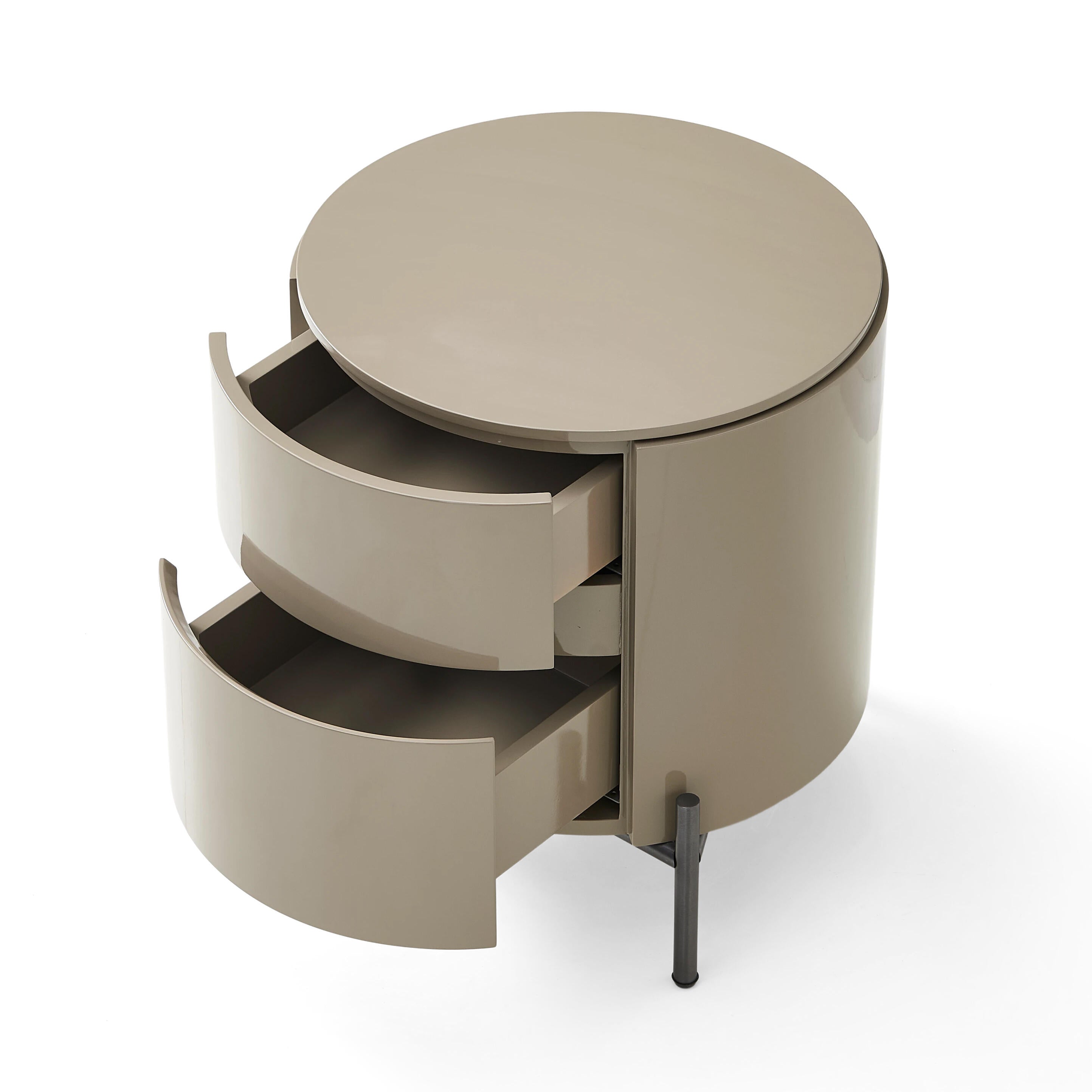 Rondo Bedside Table - Warm Taupe