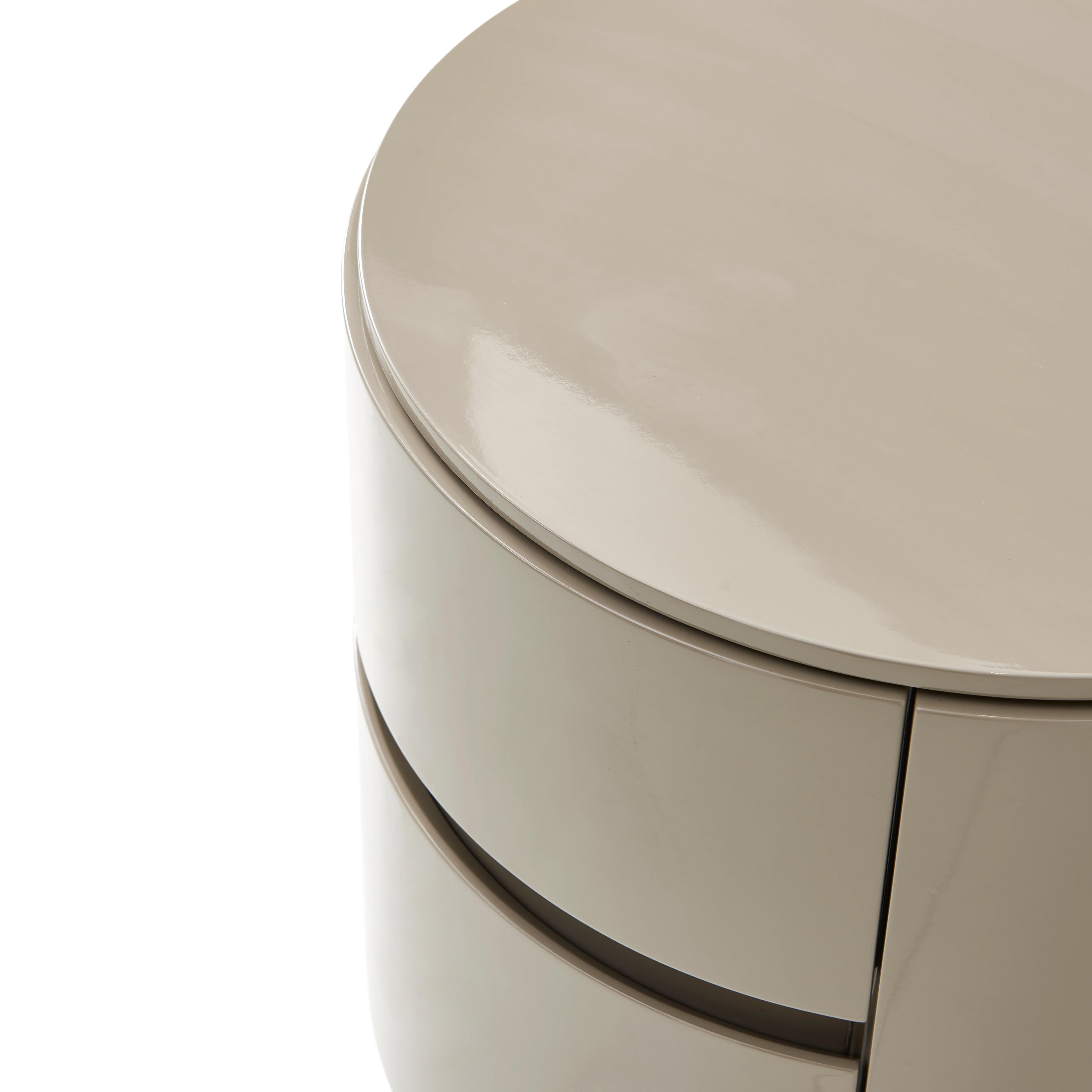 Rondo Bedside Table - Warm Taupe