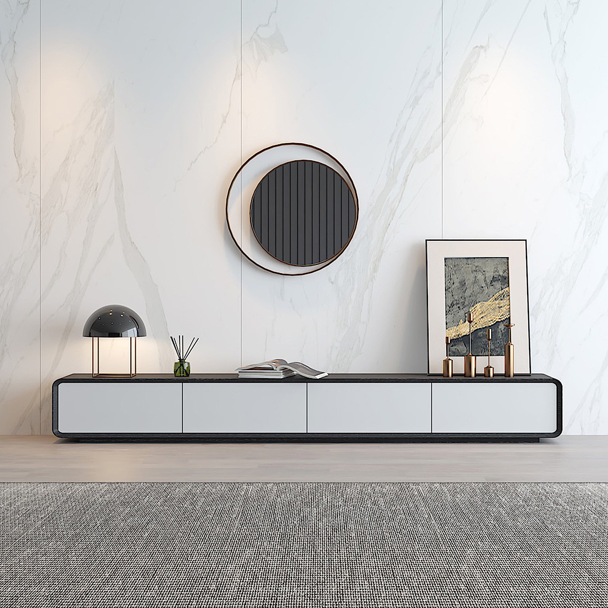 Entertainment Unit with rug