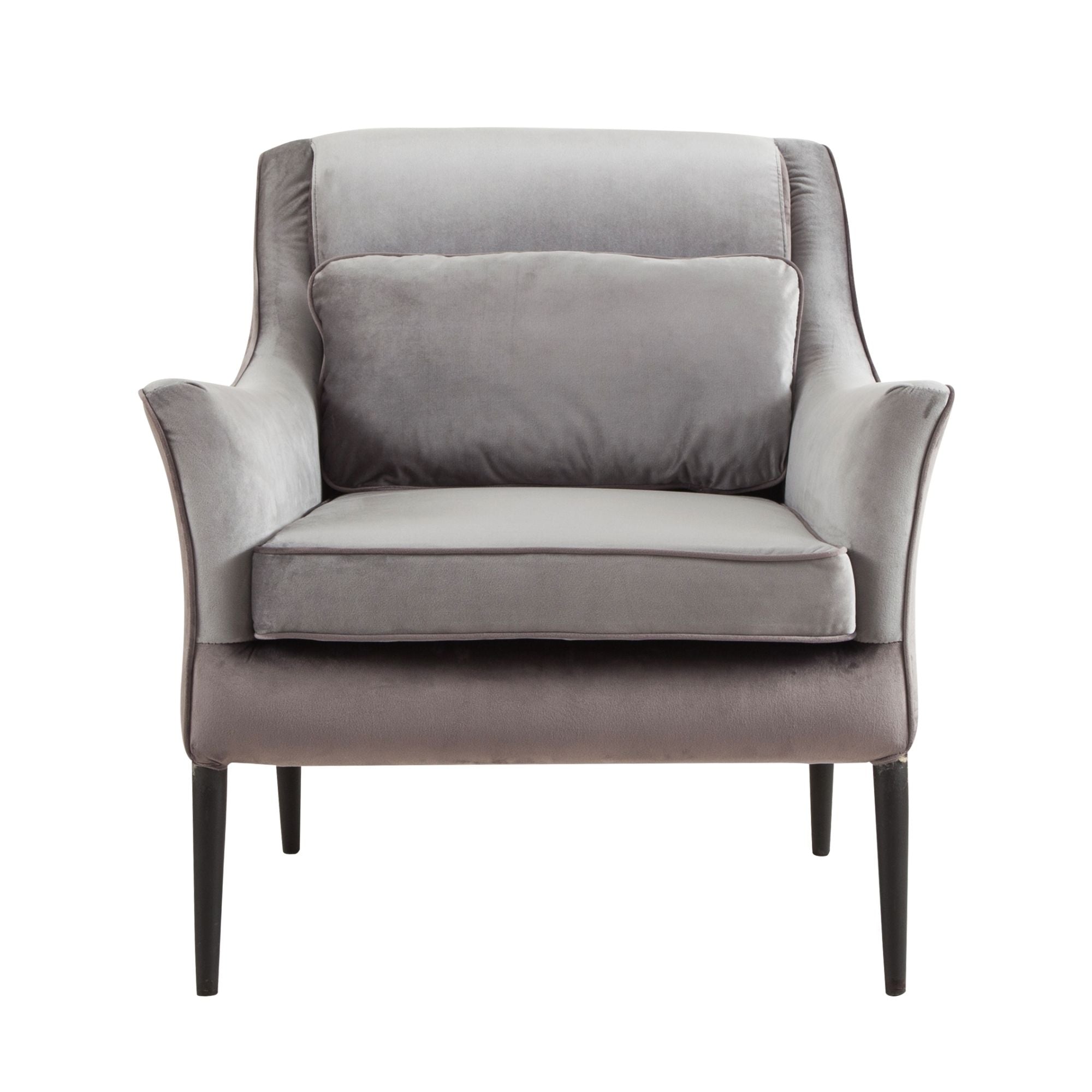 Grey armchair black legs