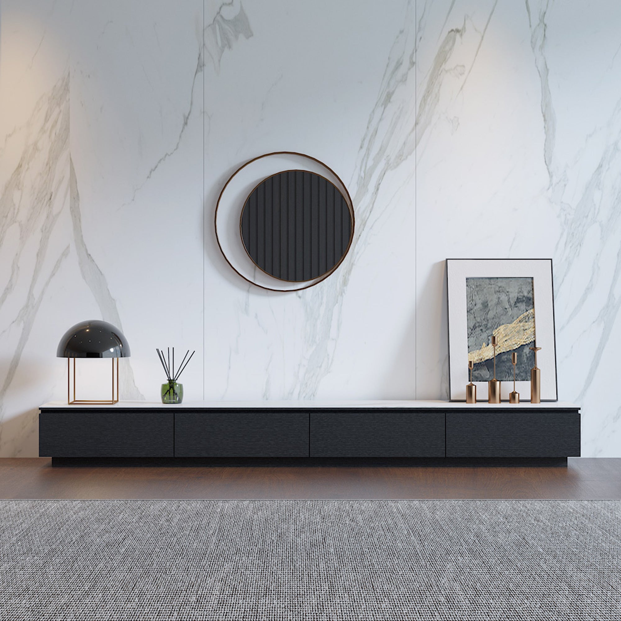 sintered stone top entertainment unit