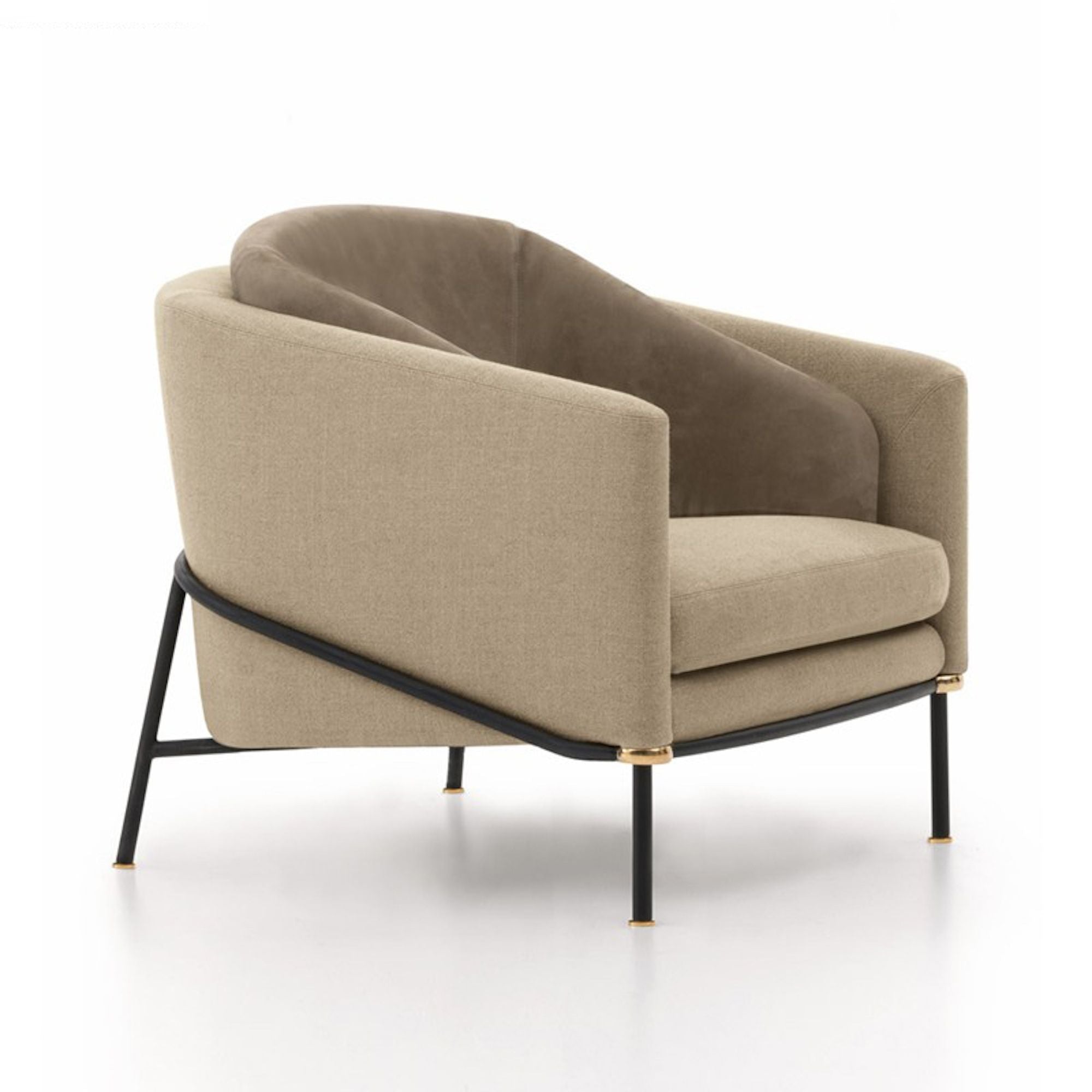 Armchair with metal legs