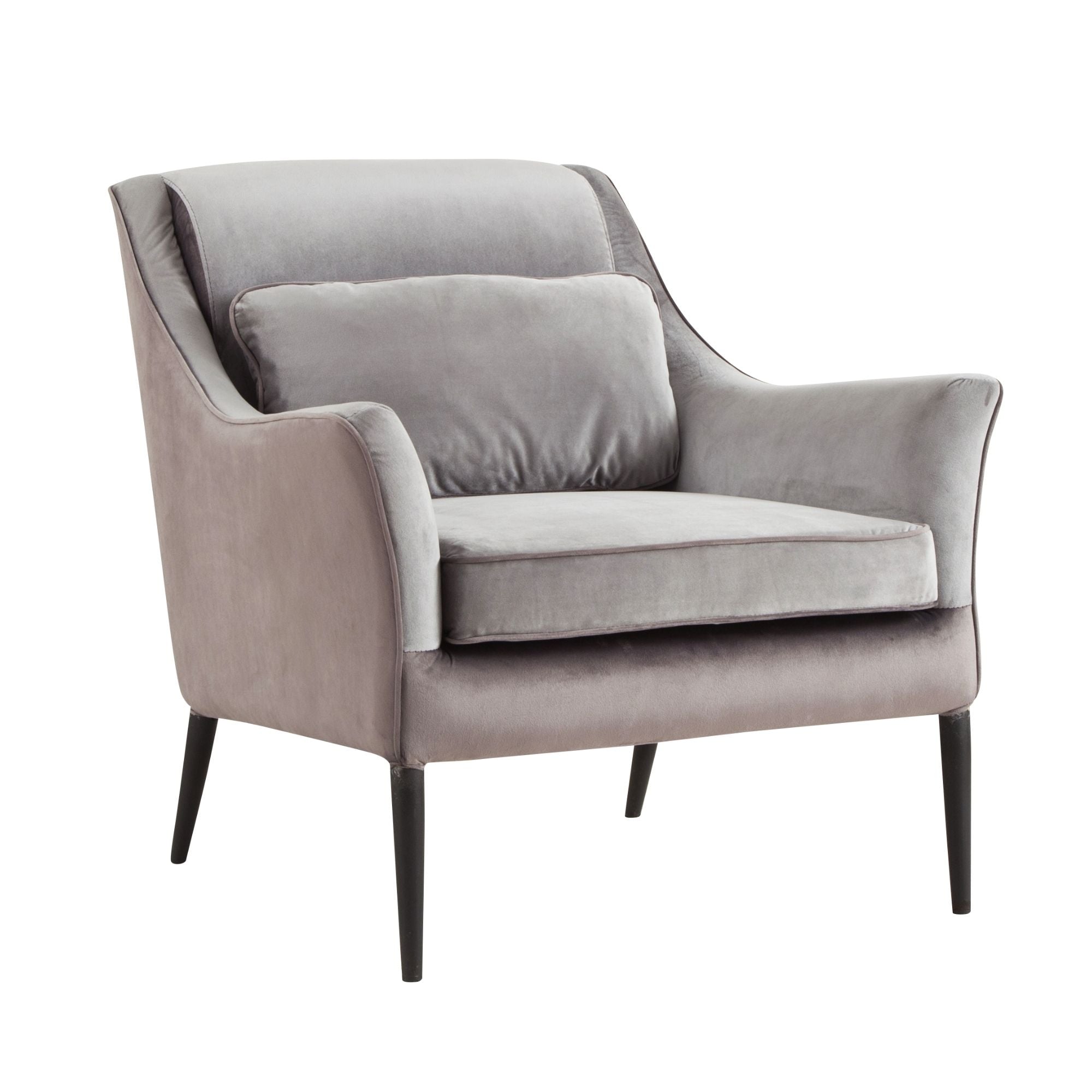 Grey armchair black legs