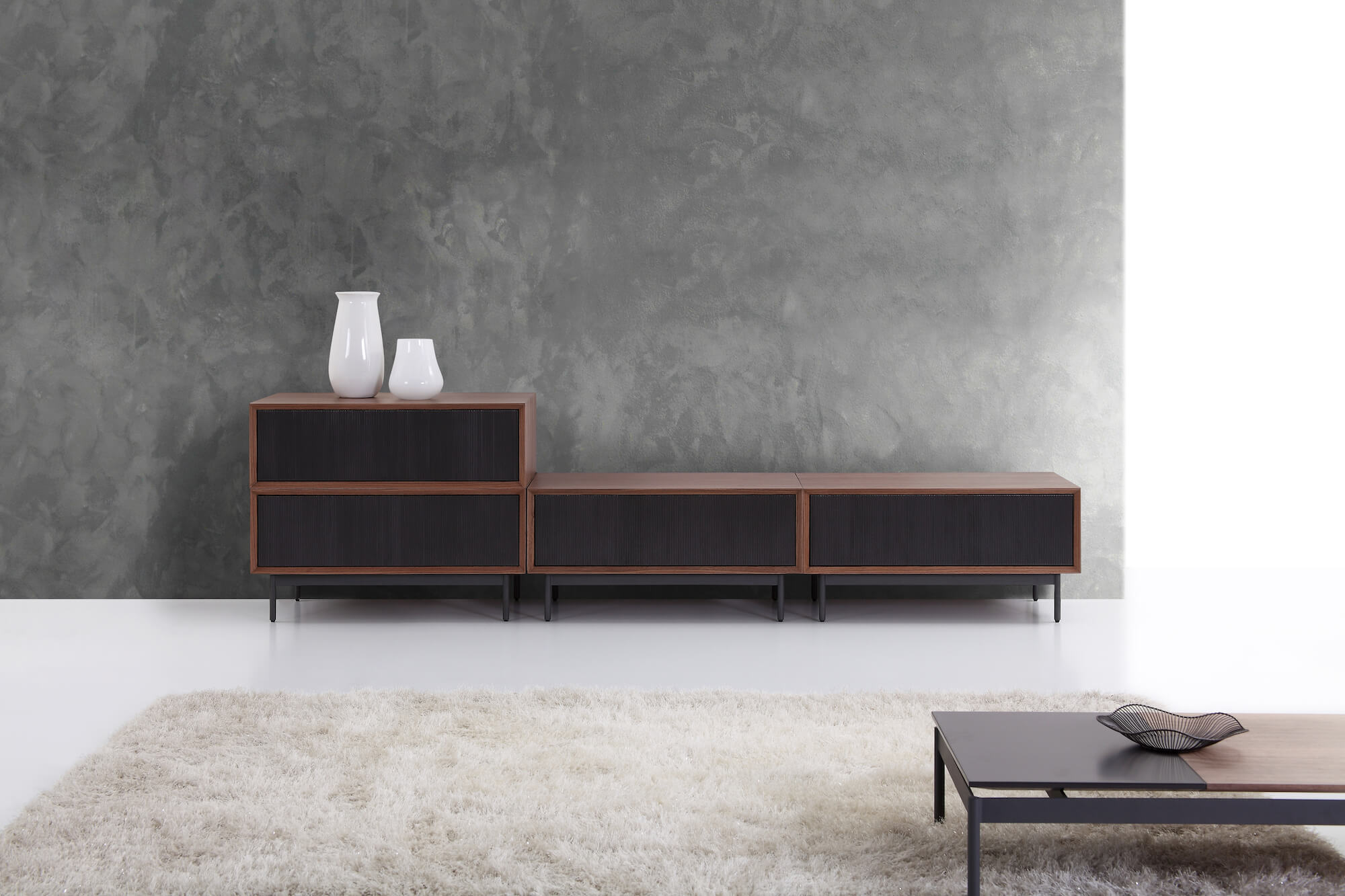 Walnut Wood Grain Finish Entertainment Unit