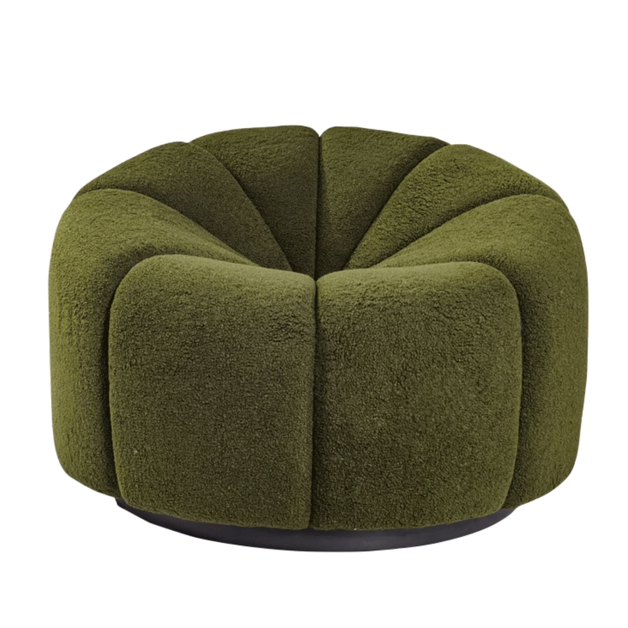 Green velvet one seater sofa