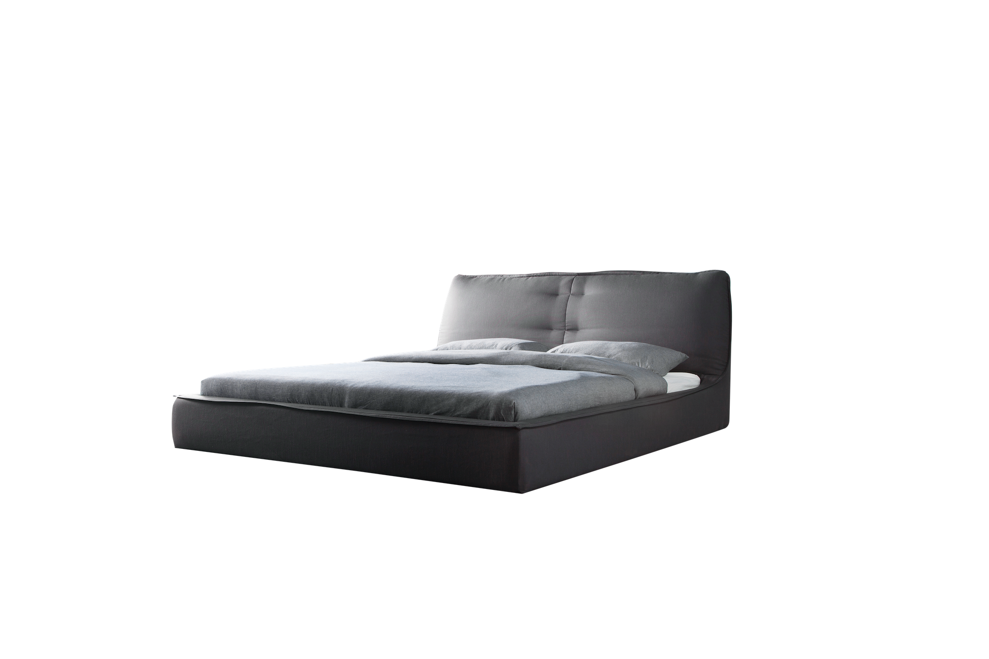 Black bed frame grey sheets