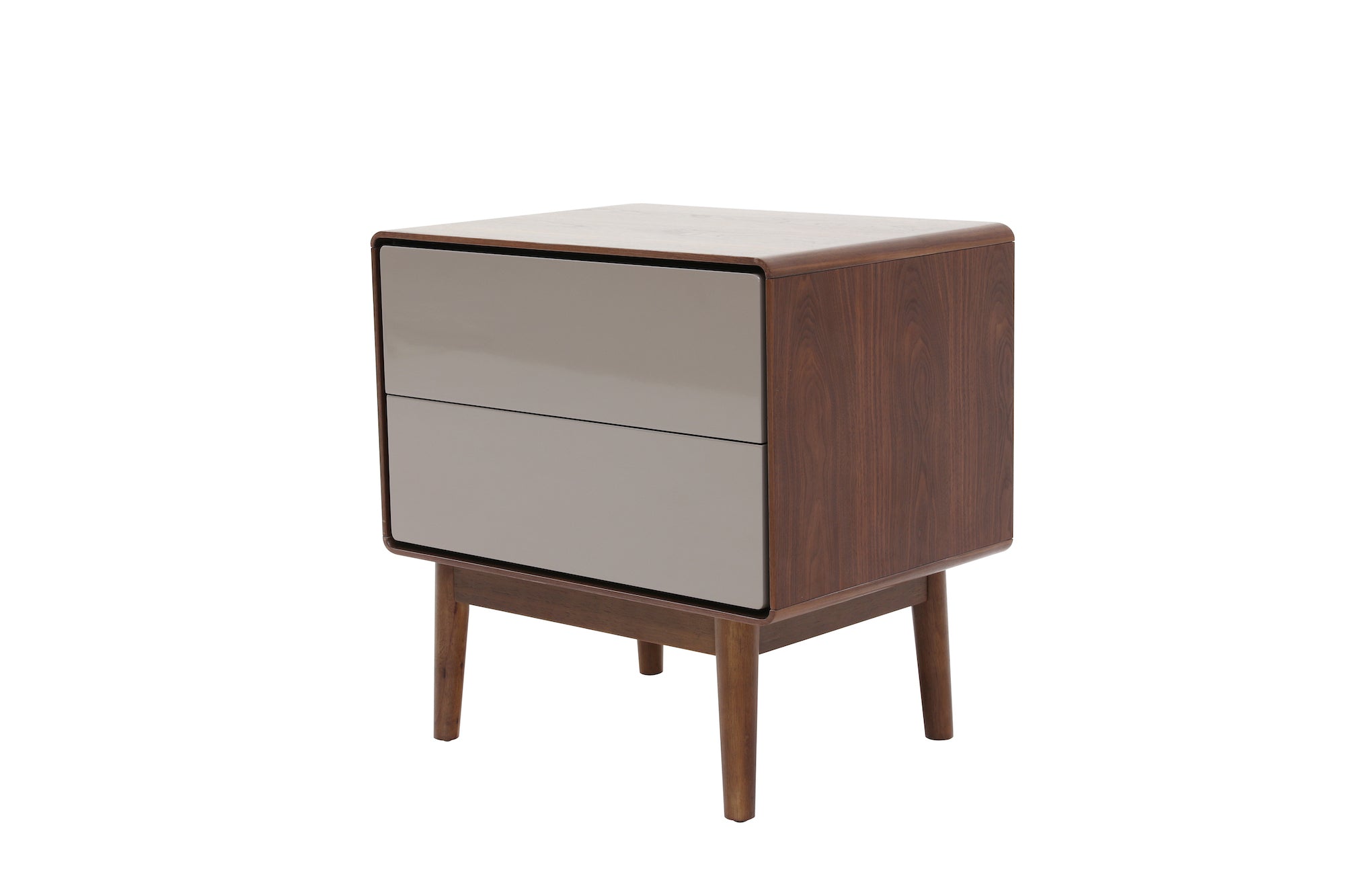 Bedside Table Walnut Khaki