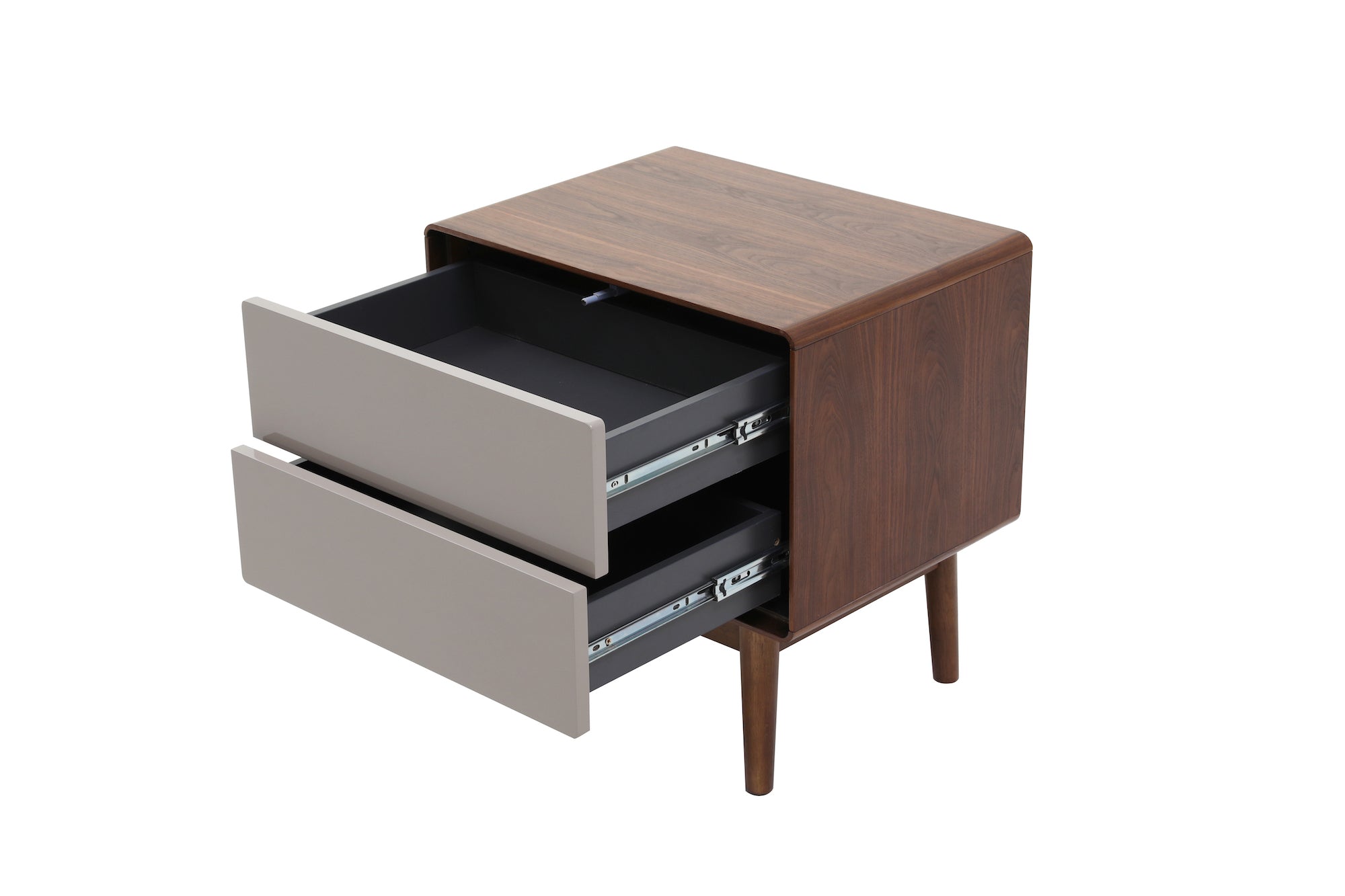 Bedside Table Walnut Khaki