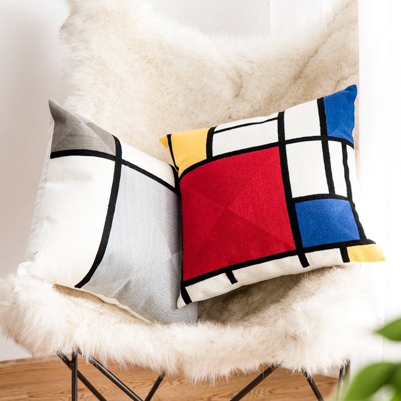 Geometric Embroidery Cushion Cover