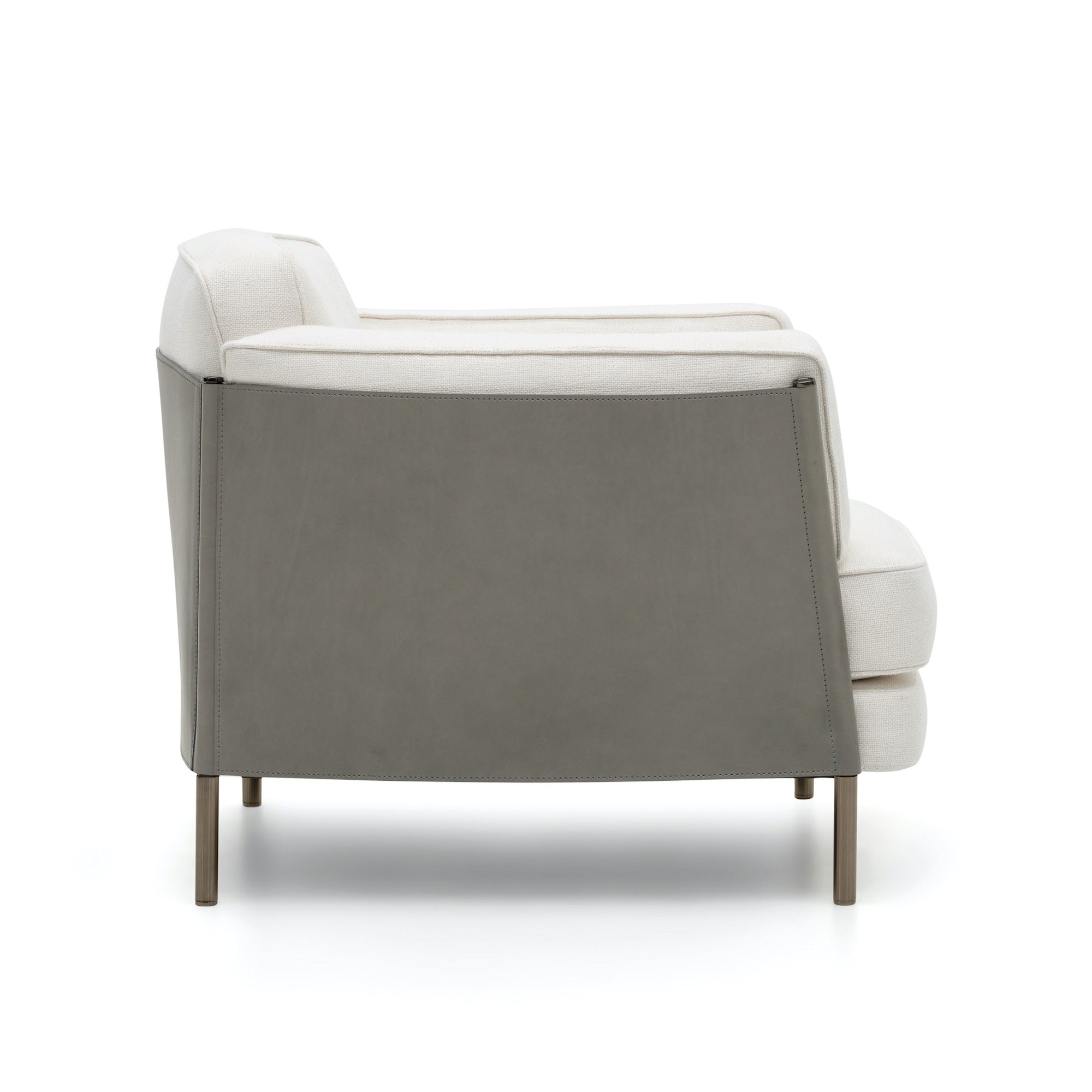 Saddle leather back and sides armchair