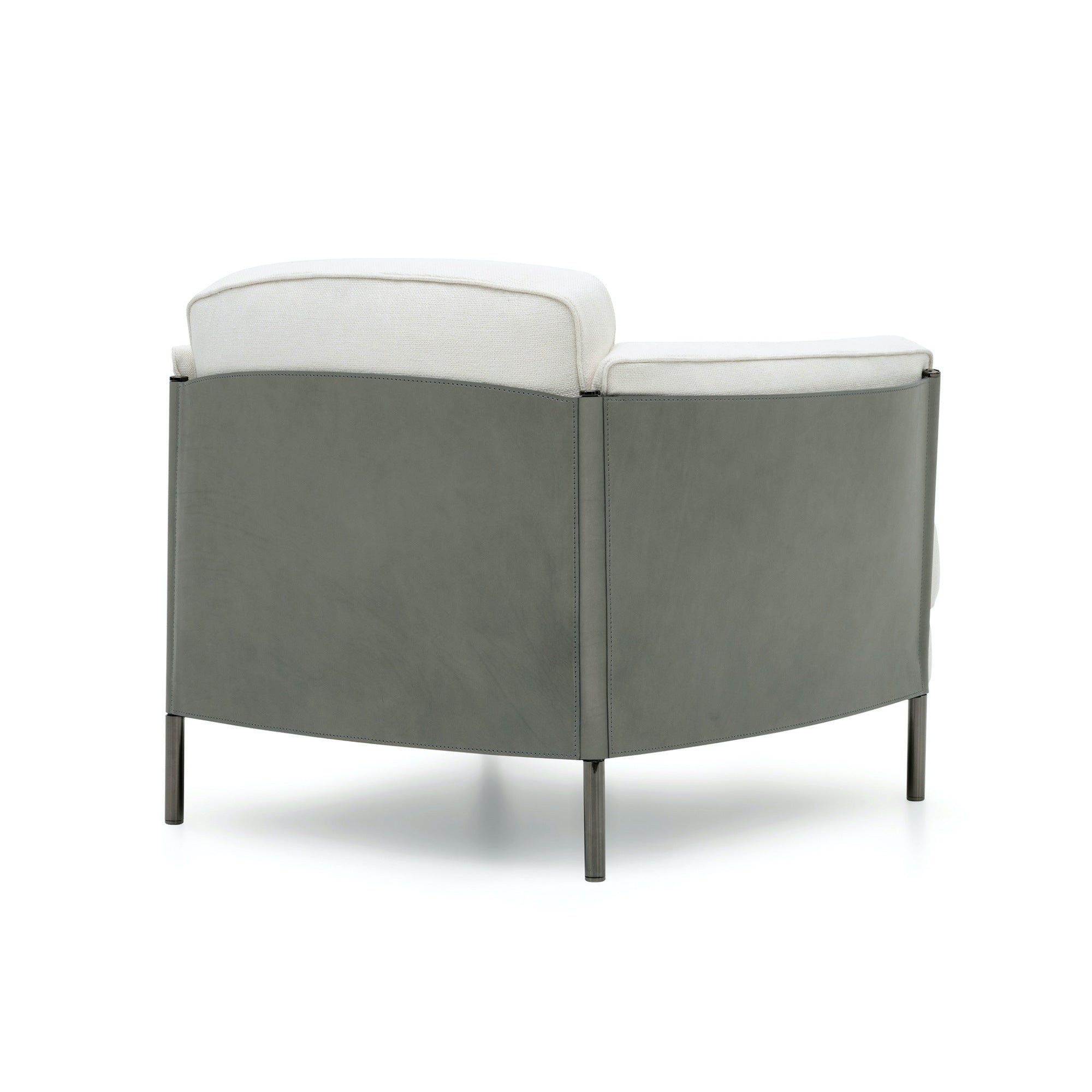 Saddle leather back and sides armchair