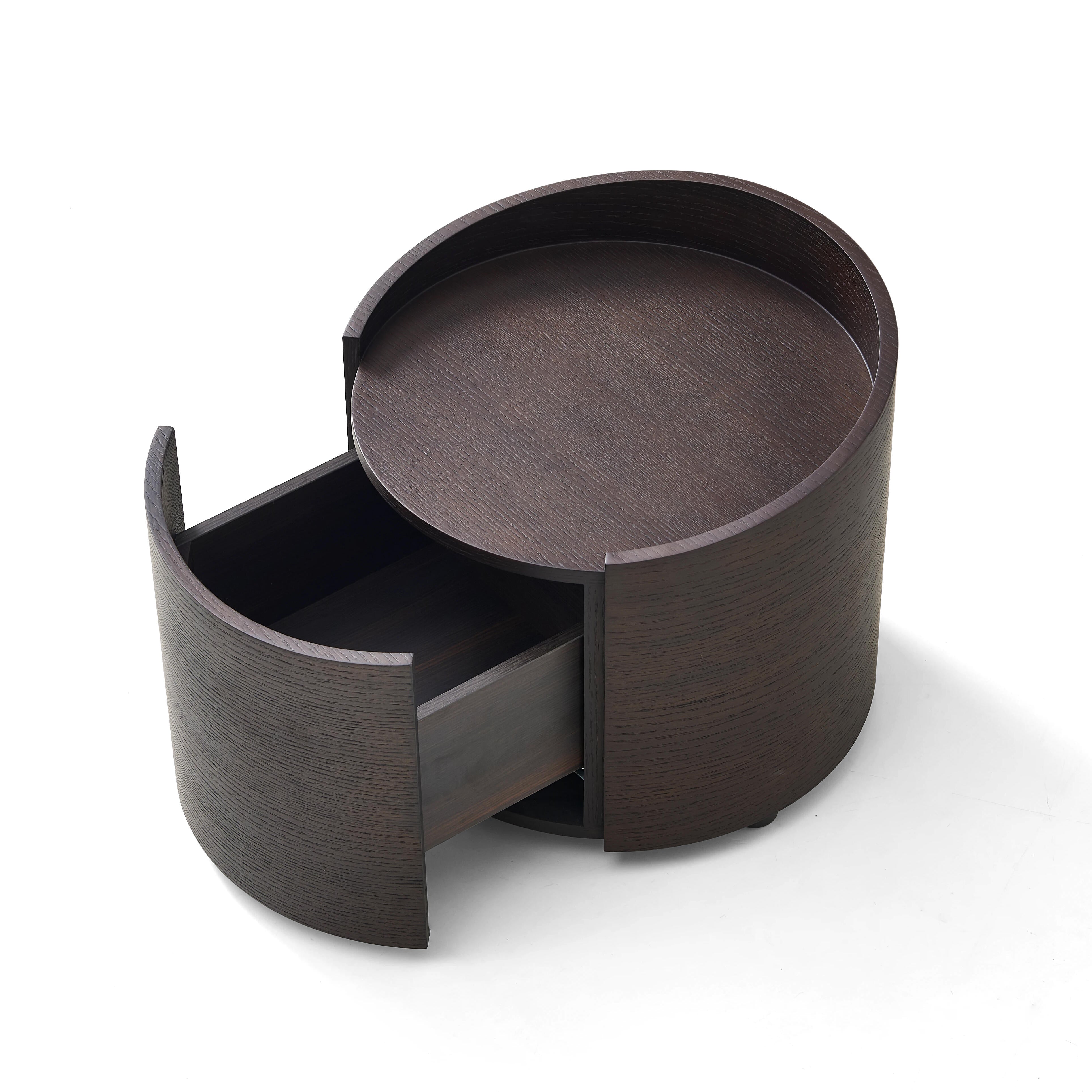 Alder Bedside Table - Smoked Oak