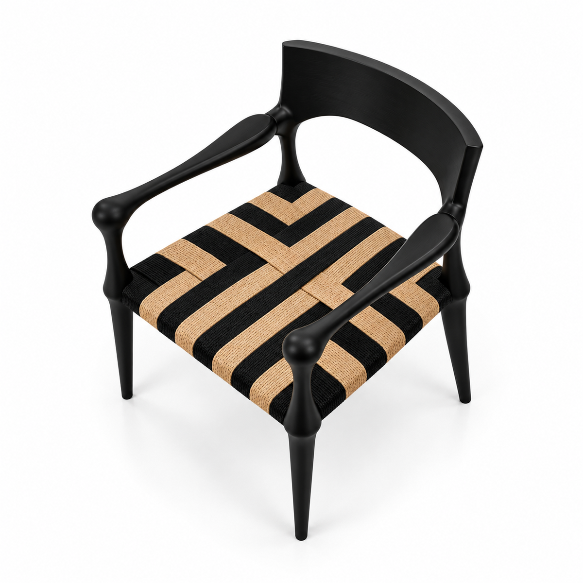 Angela Dining Chair - Black & Natural