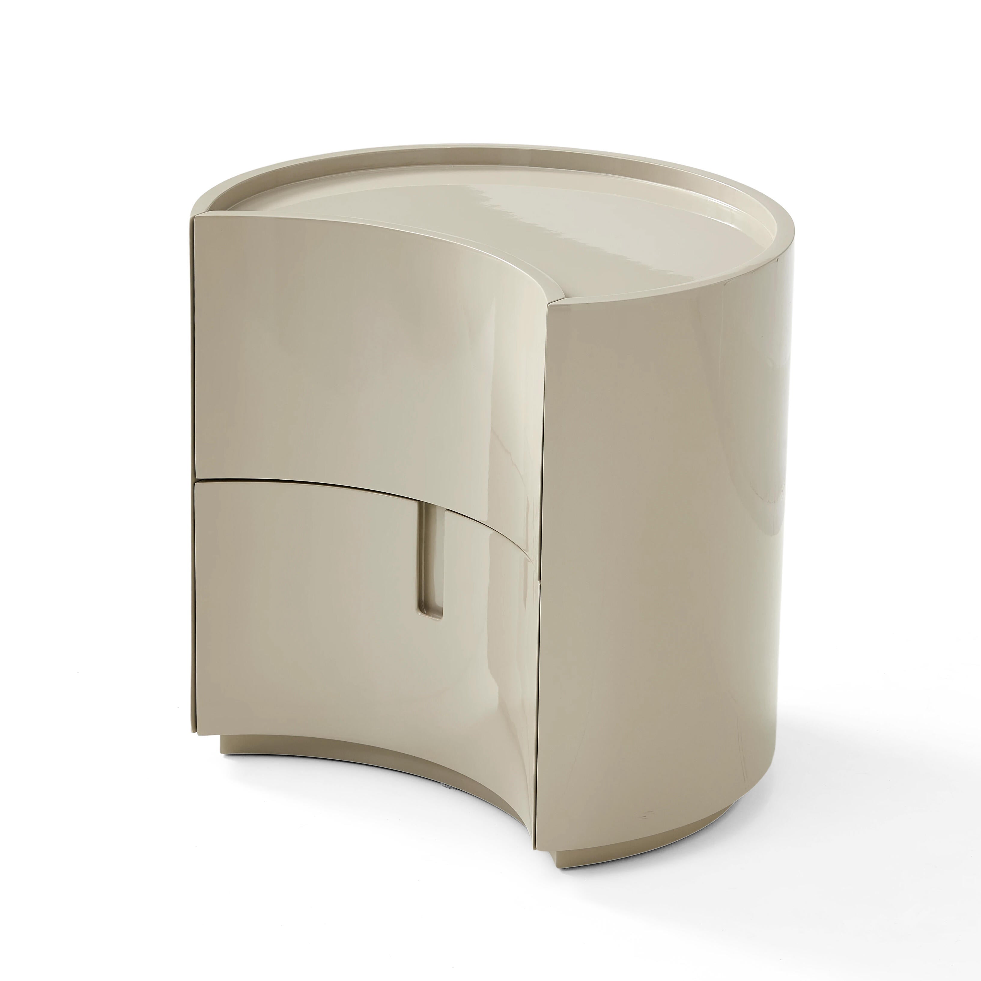 Crescent Bedside Table - Greige