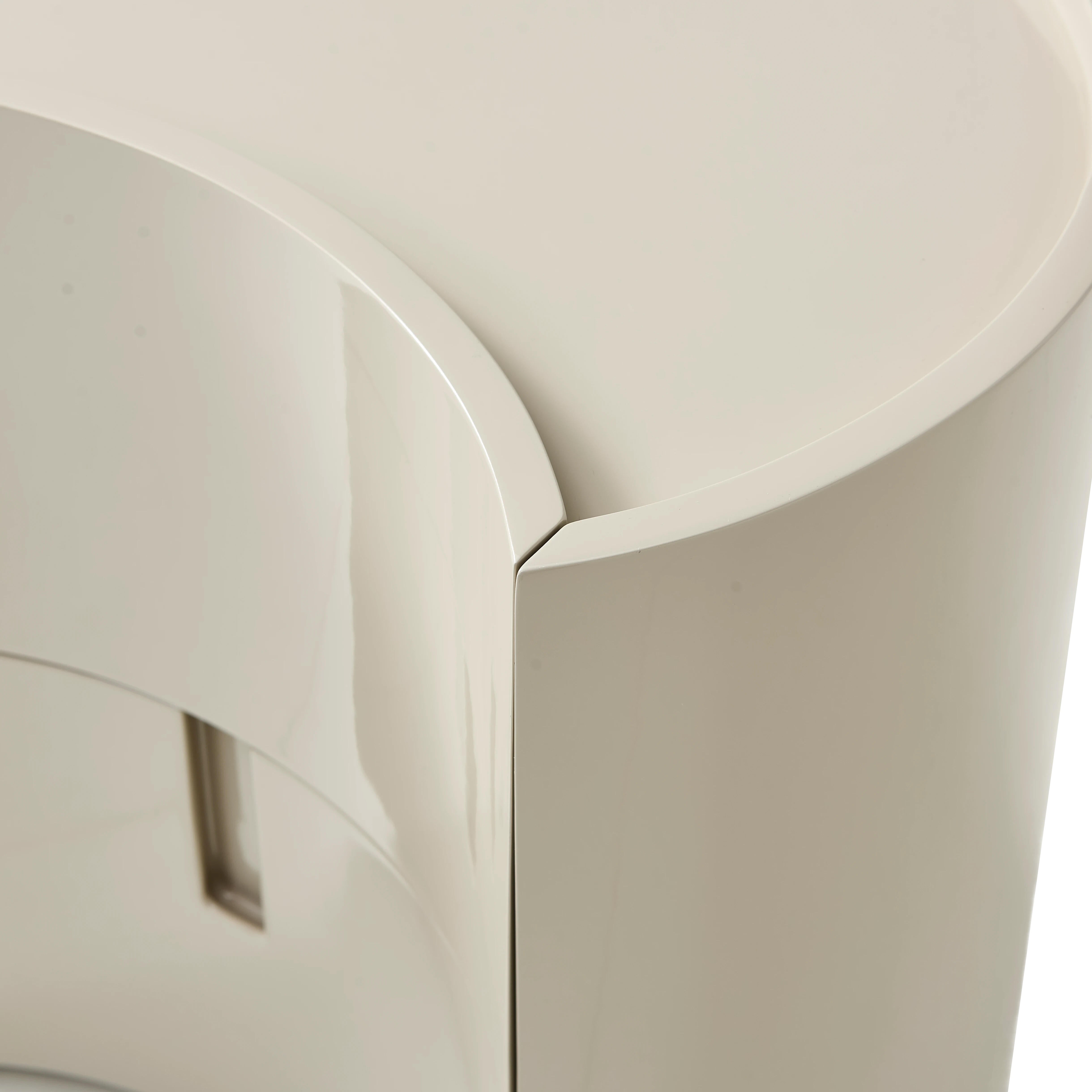 Crescent Bedside Table - Greige
