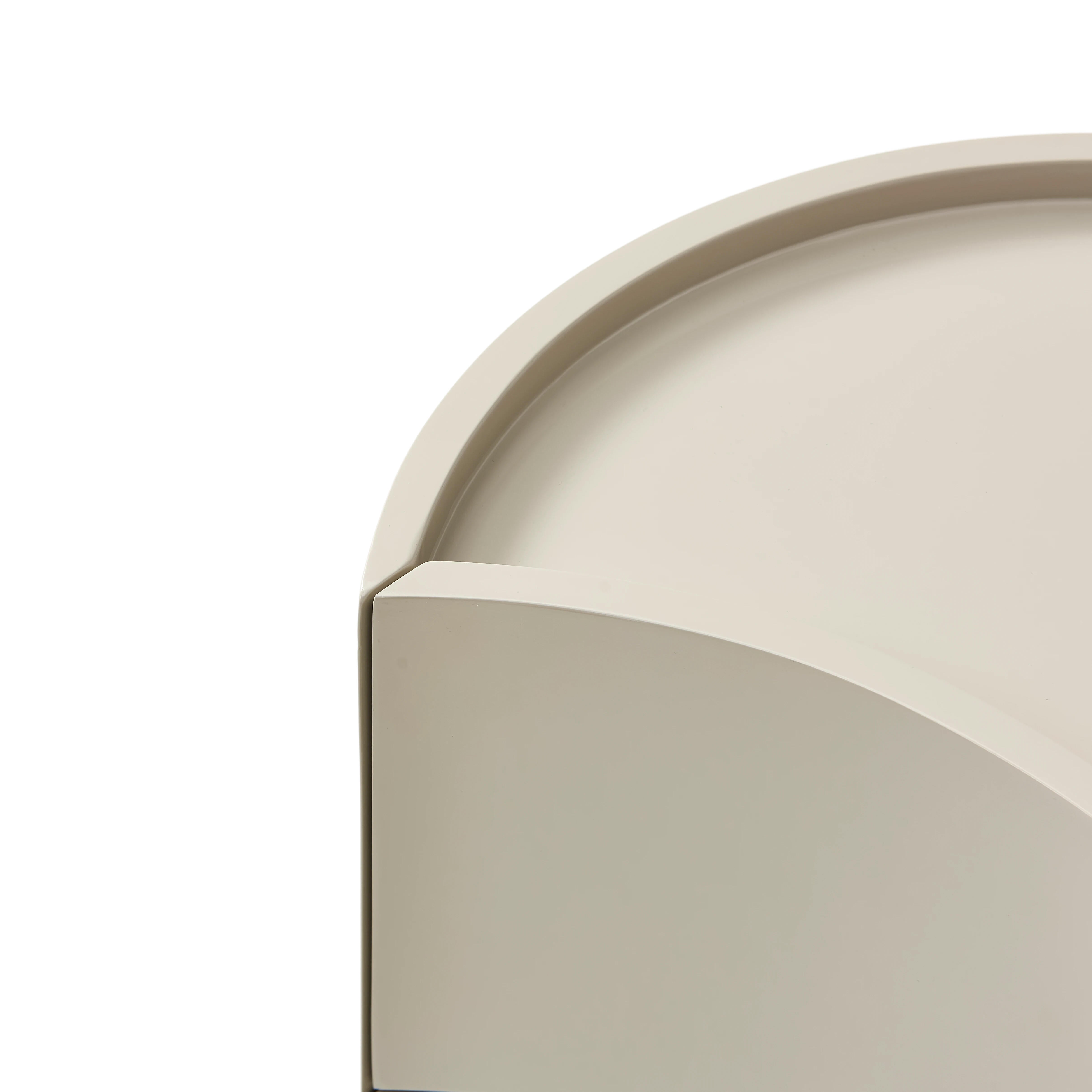 Crescent Bedside Table - Greige