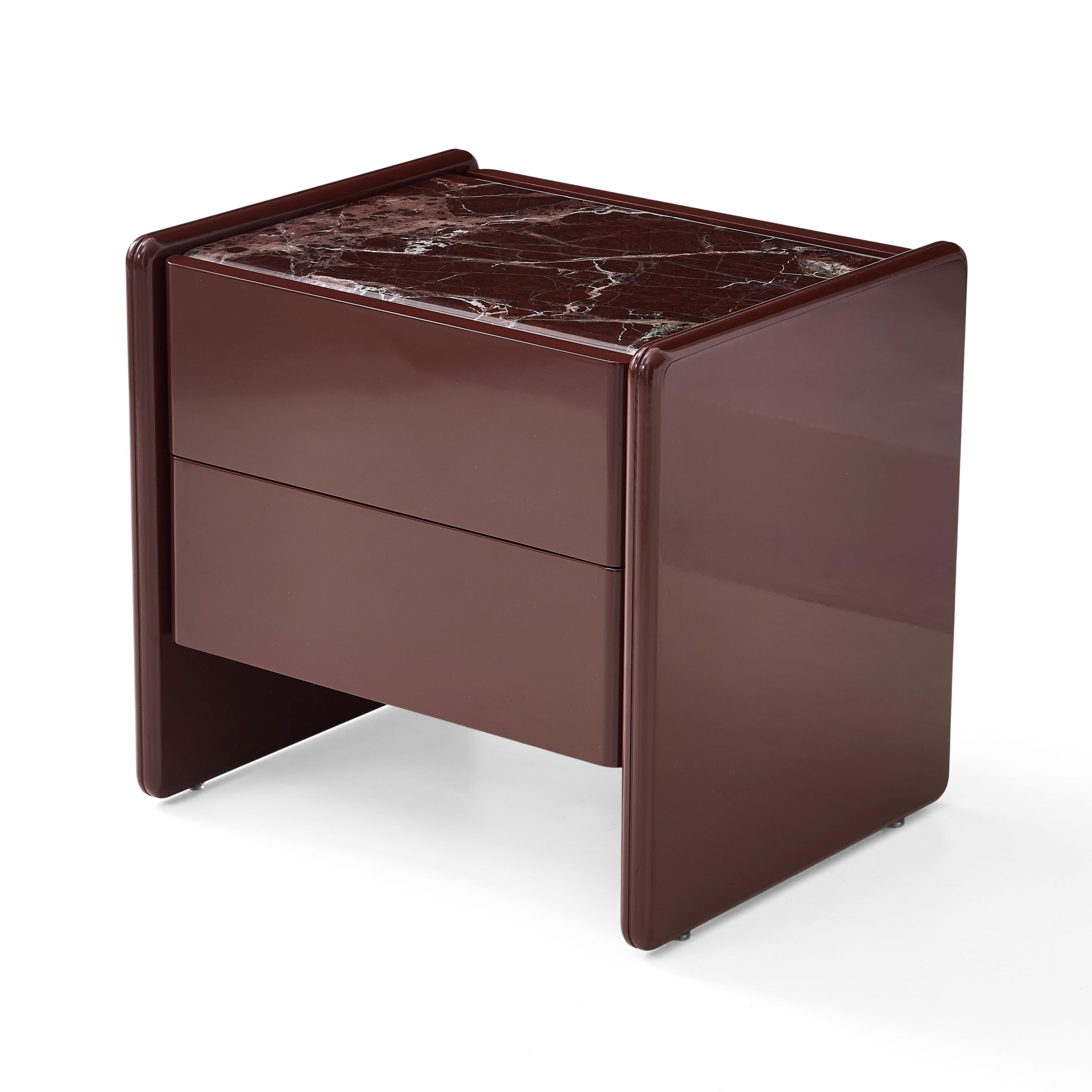 Geno Bedside Table - Dark Red