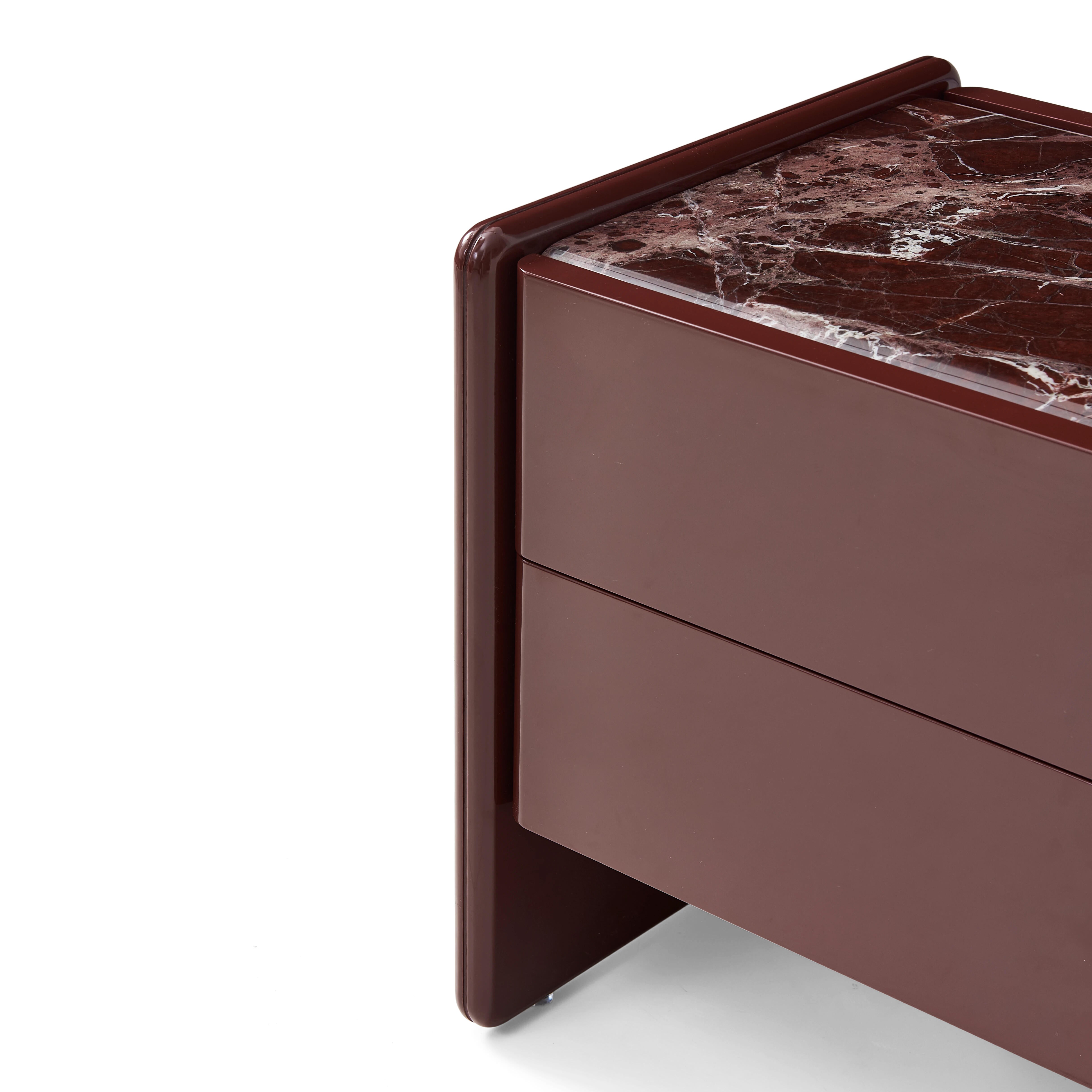 Geno Bedside Table - Dark Red