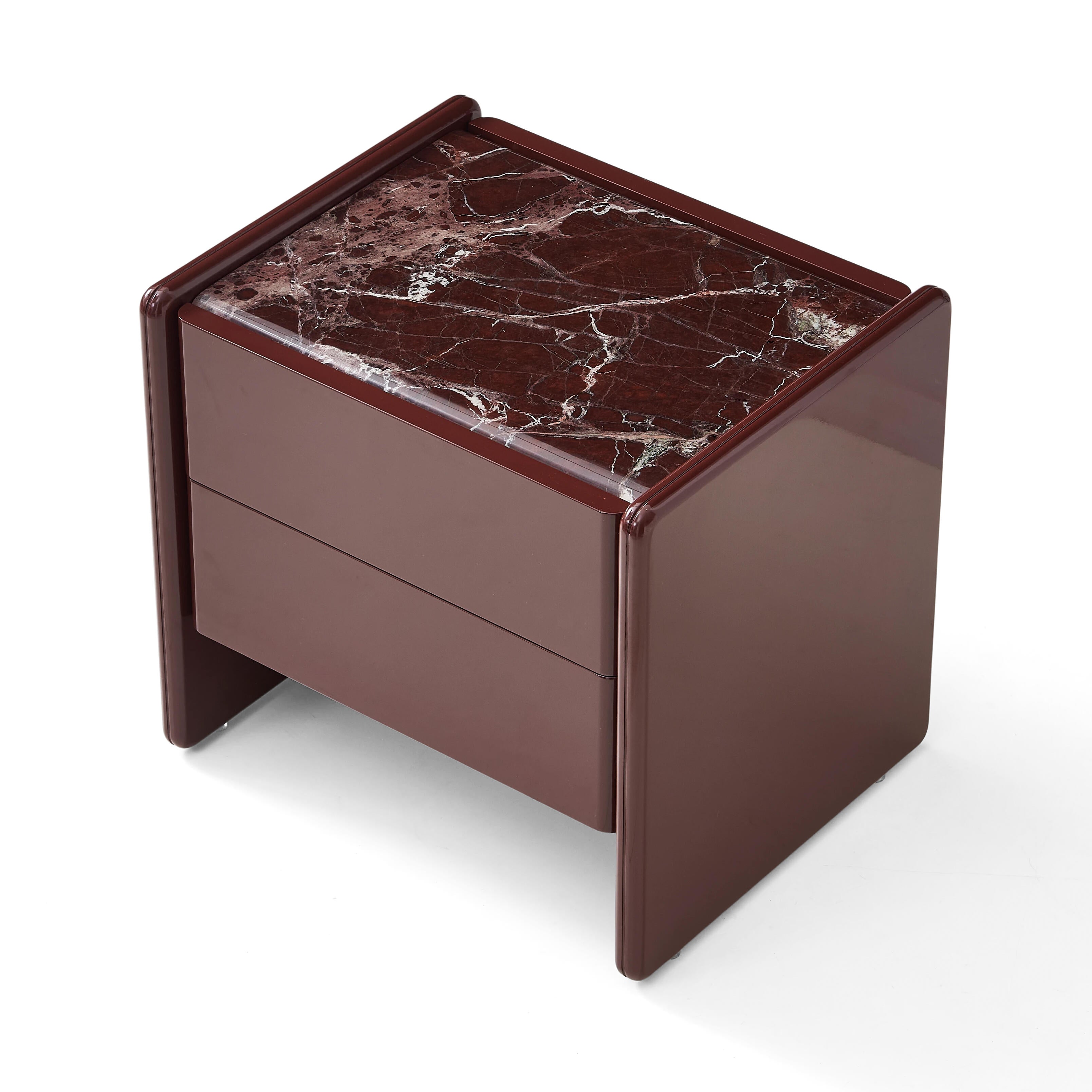 Geno Bedside Table - Dark Red