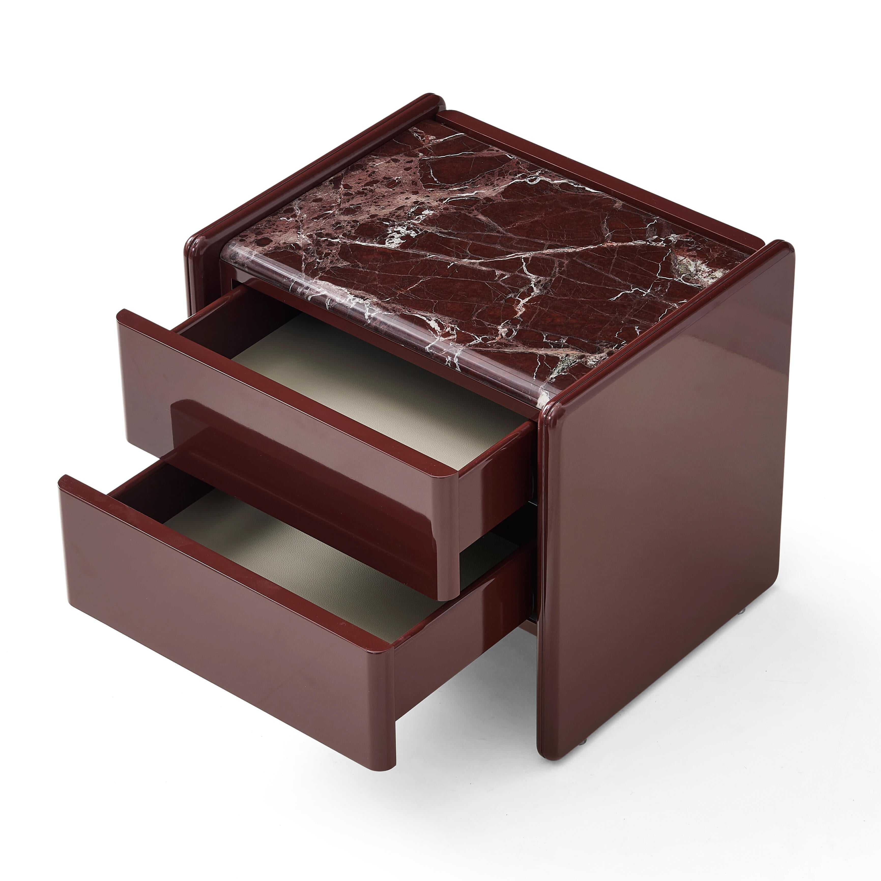 Geno Bedside Table - Dark Red