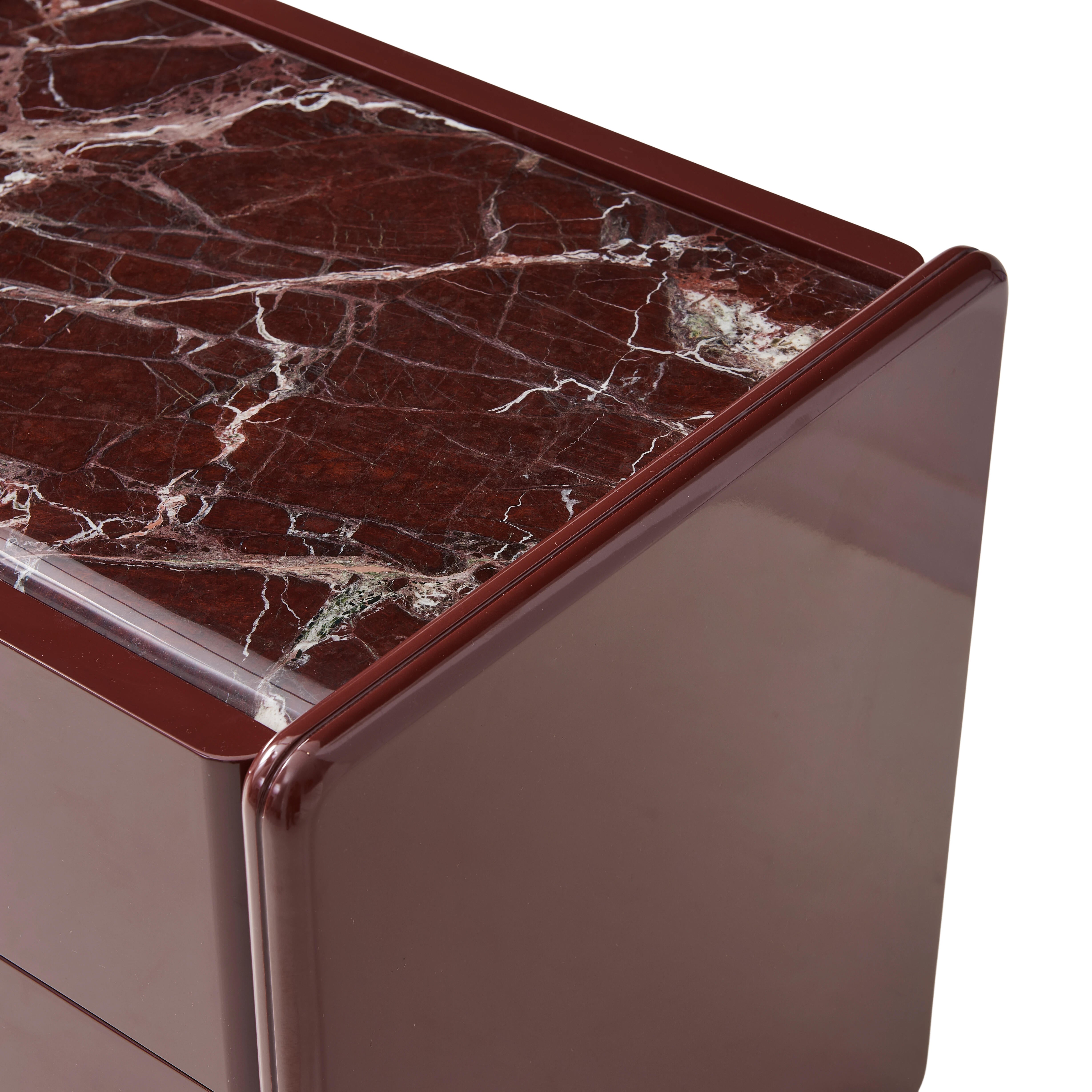 Geno Bedside Table - Dark Red