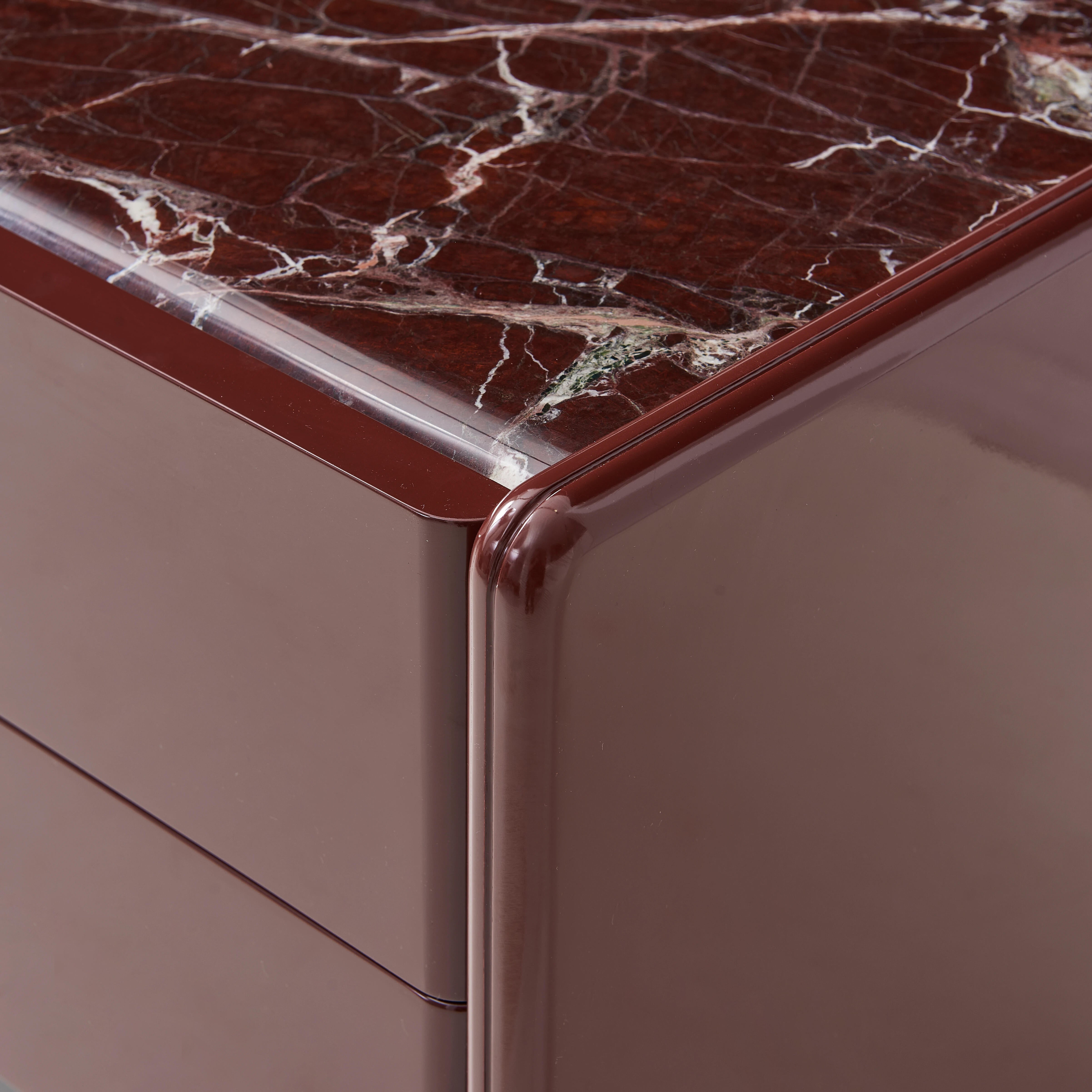 Geno Bedside Table - Dark Red