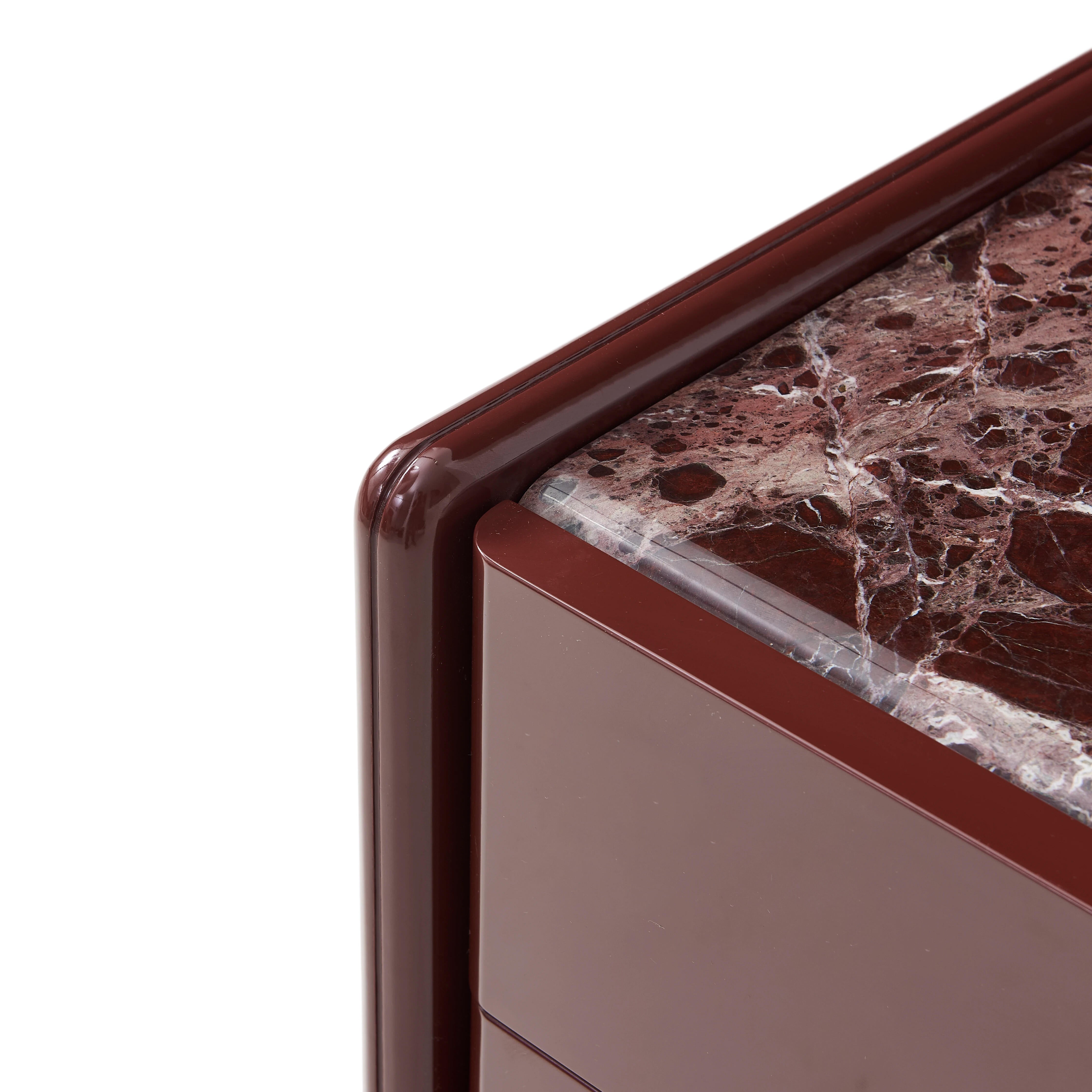 Geno Bedside Table - Dark Red