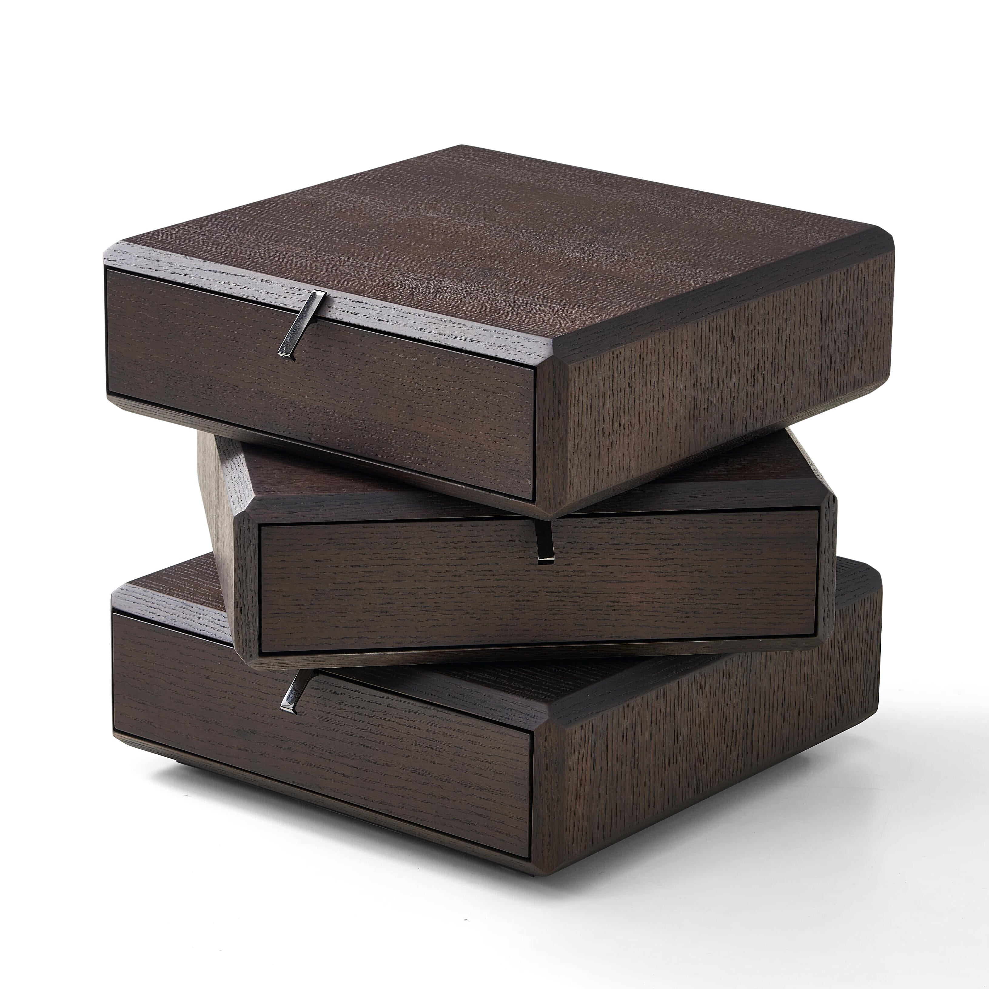 Oscar Bedside Table - Dark Walnut