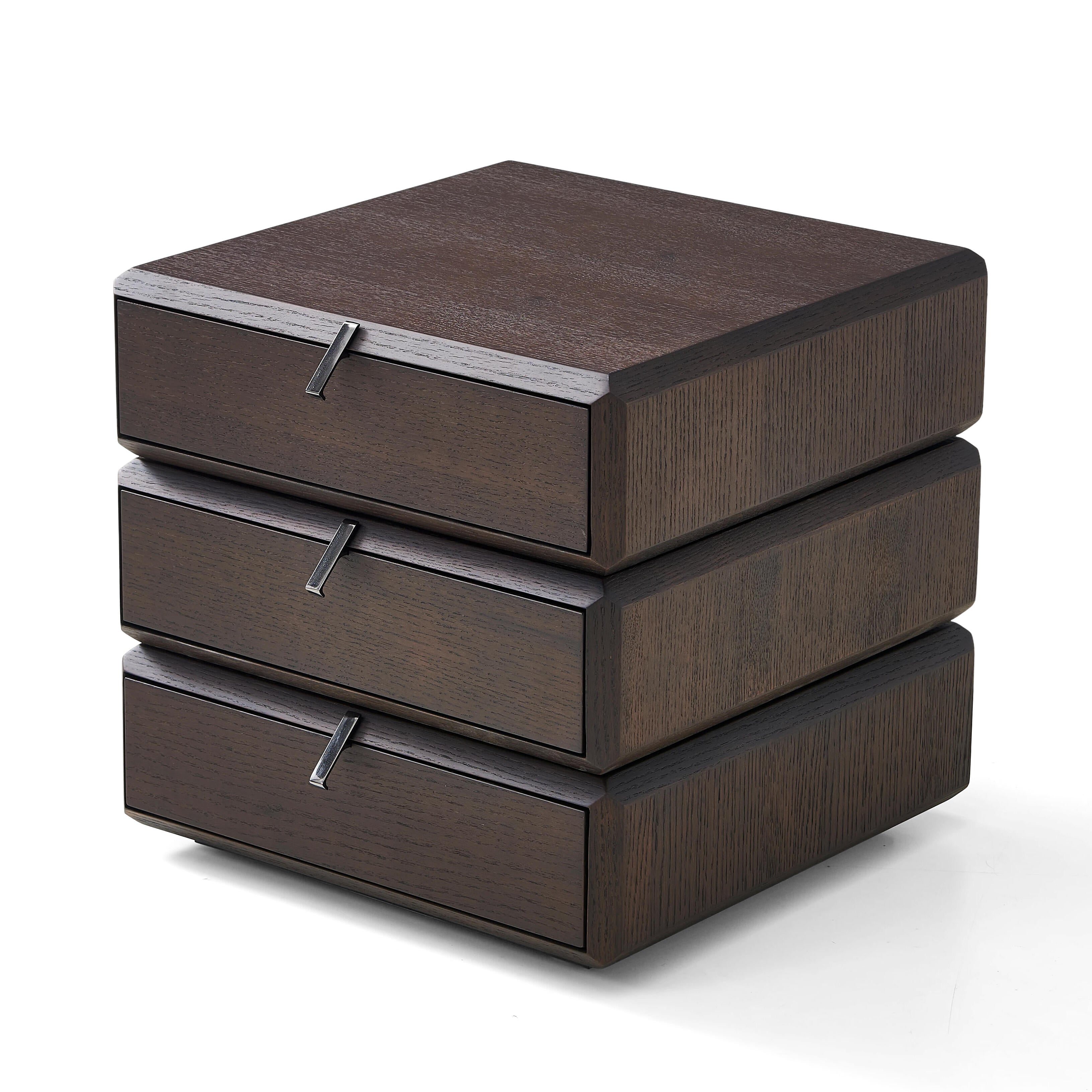 Oscar Bedside Table - Dark Walnut