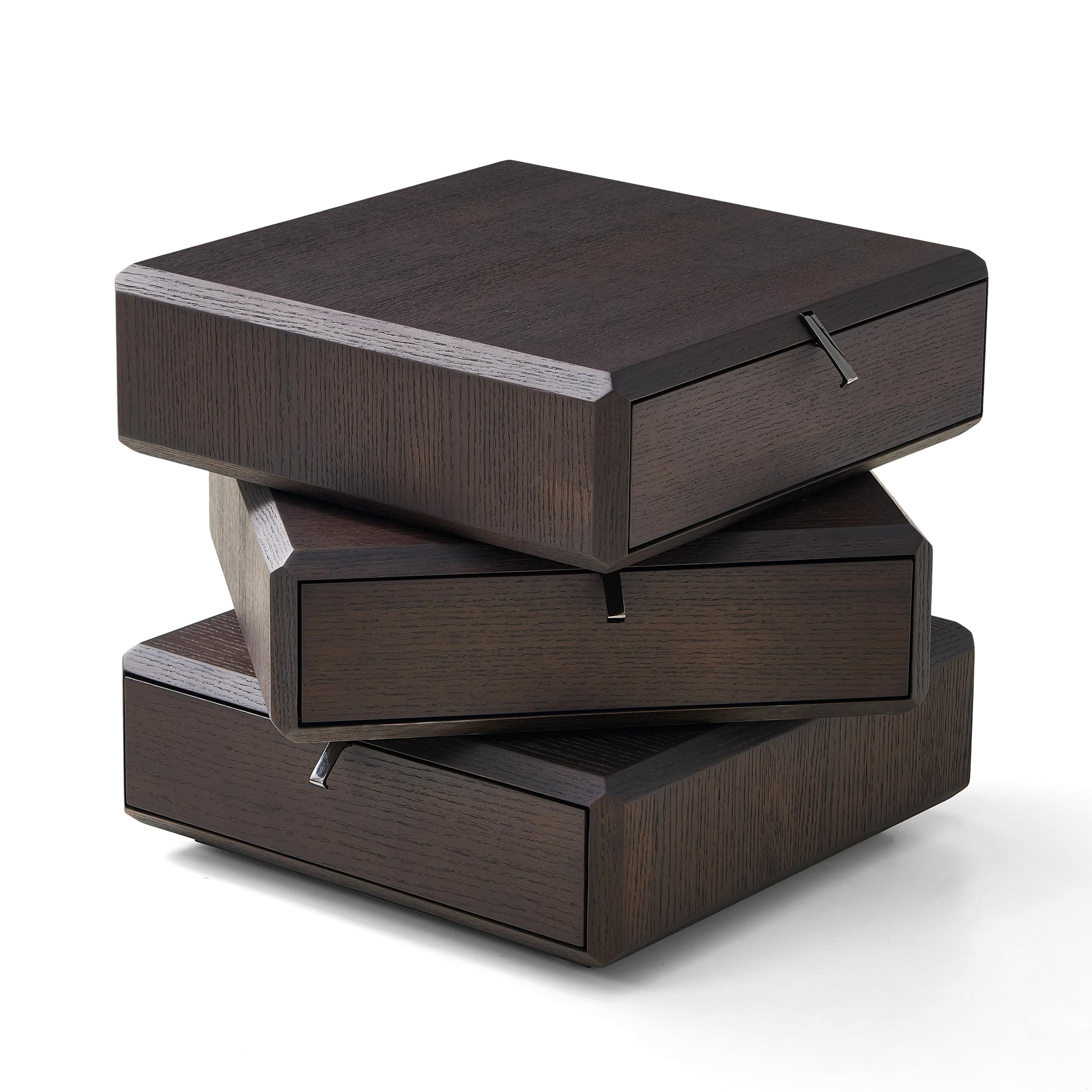 Oscar Bedside Table - Dark Walnut