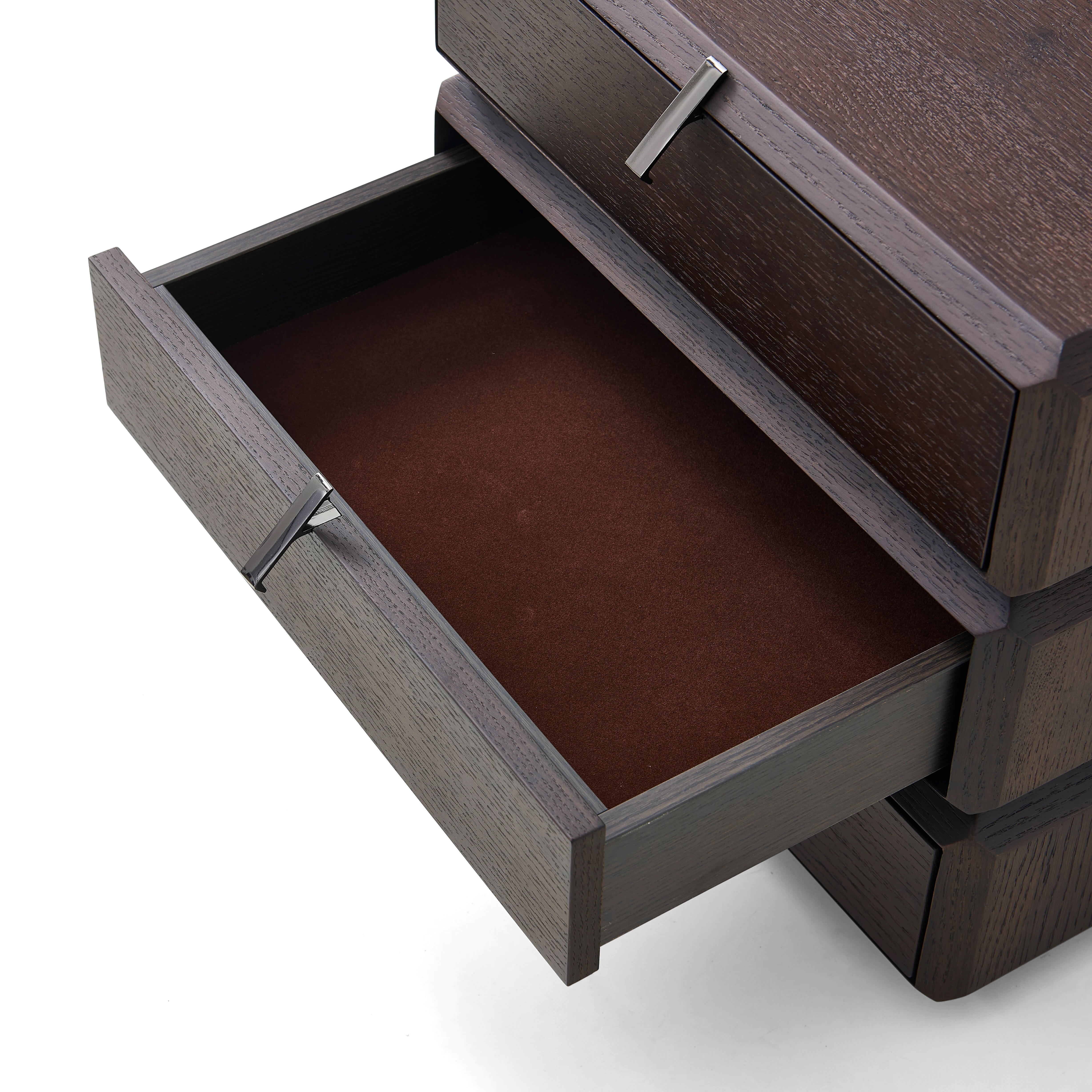Oscar Bedside Table - Dark Walnut