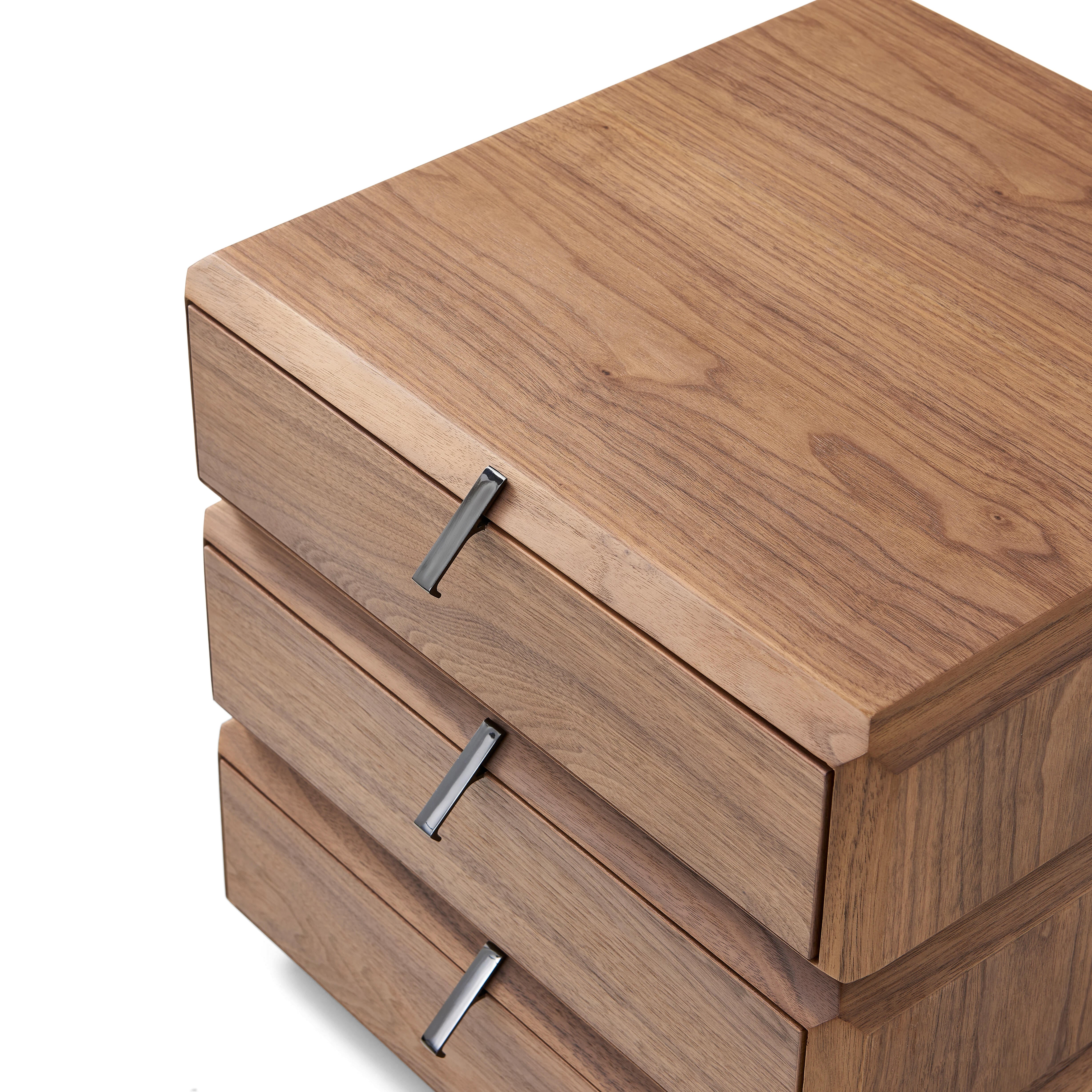 Oscar Bedside Table - Light Walnut