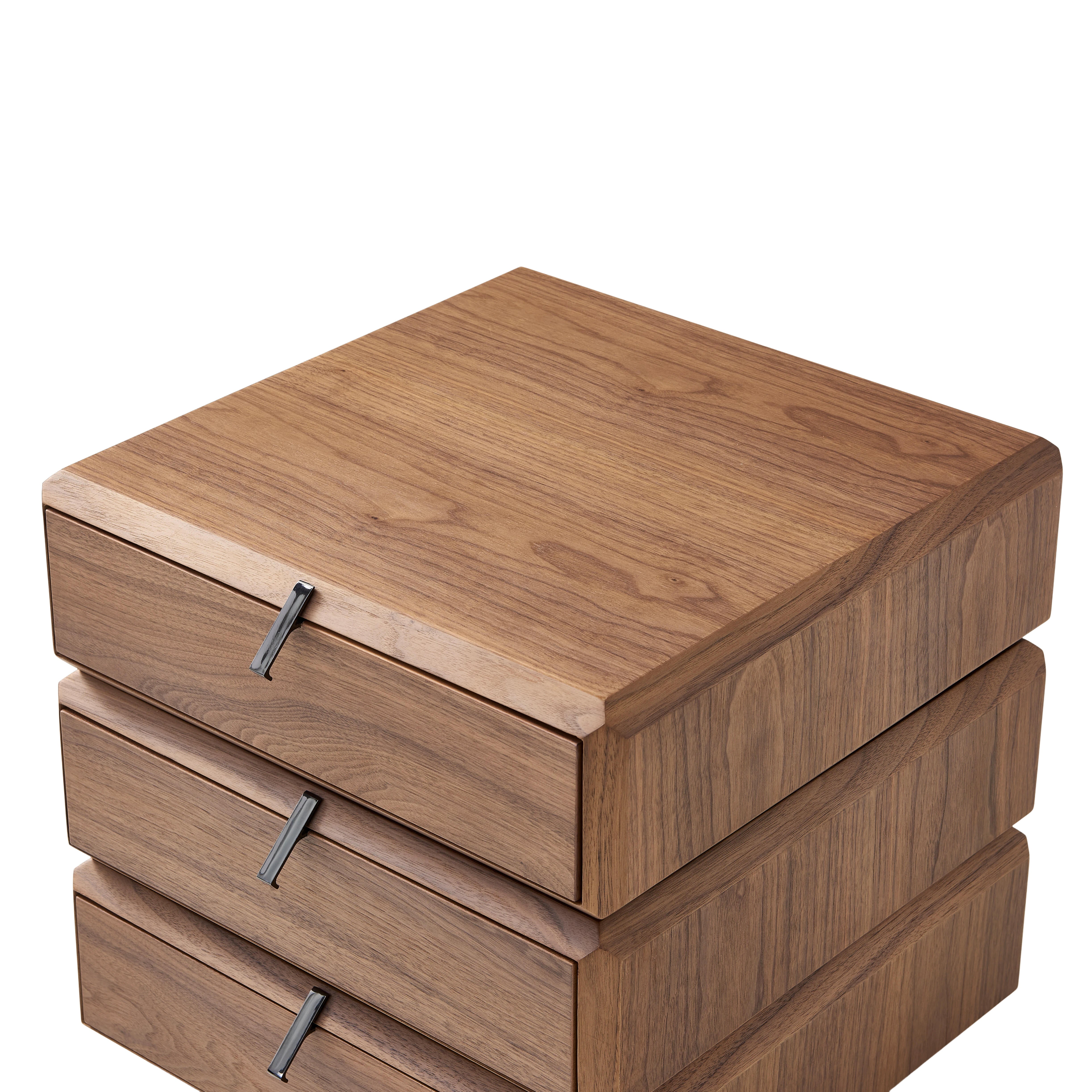 Oscar Bedside Table - Light Walnut