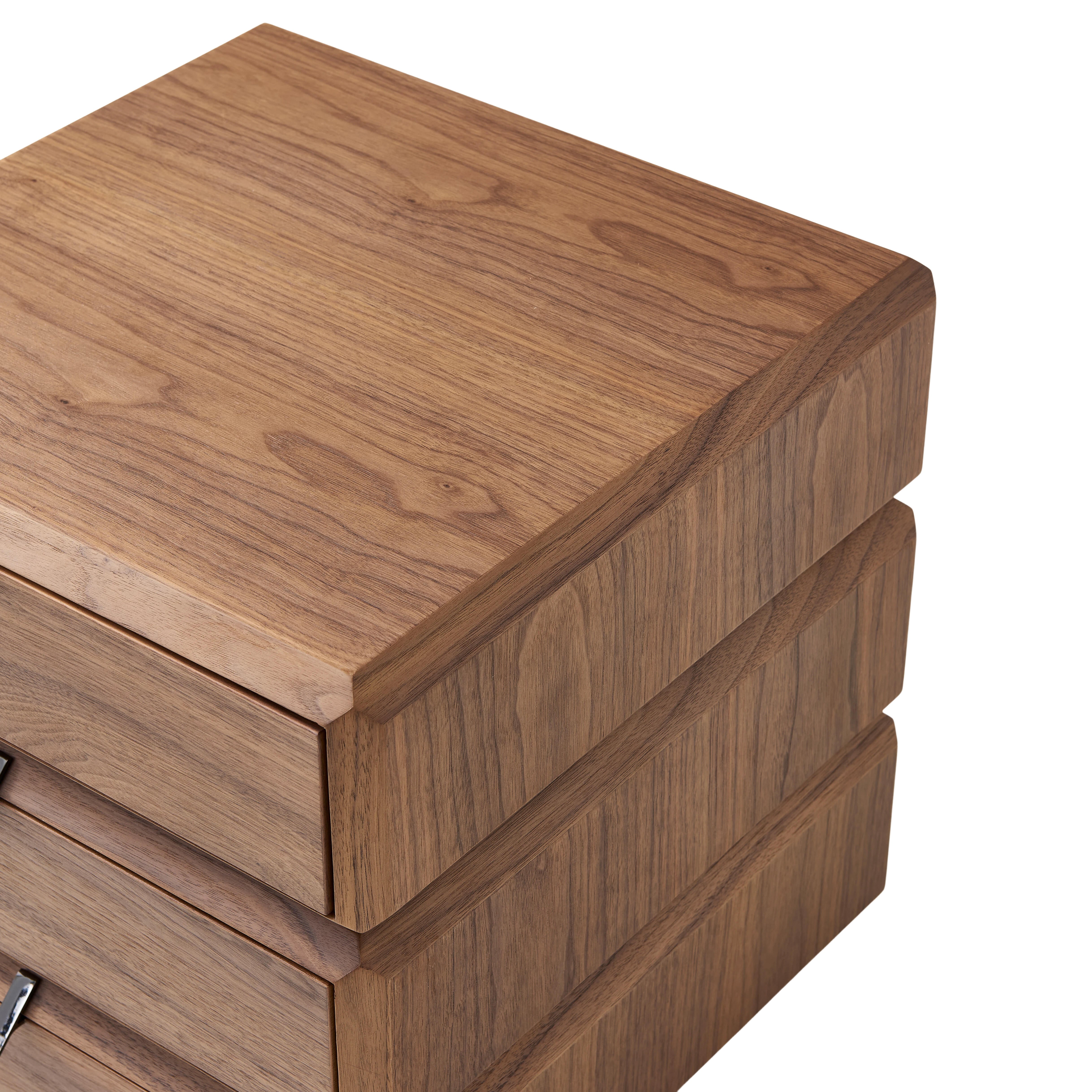 Oscar Bedside Table - Light Walnut
