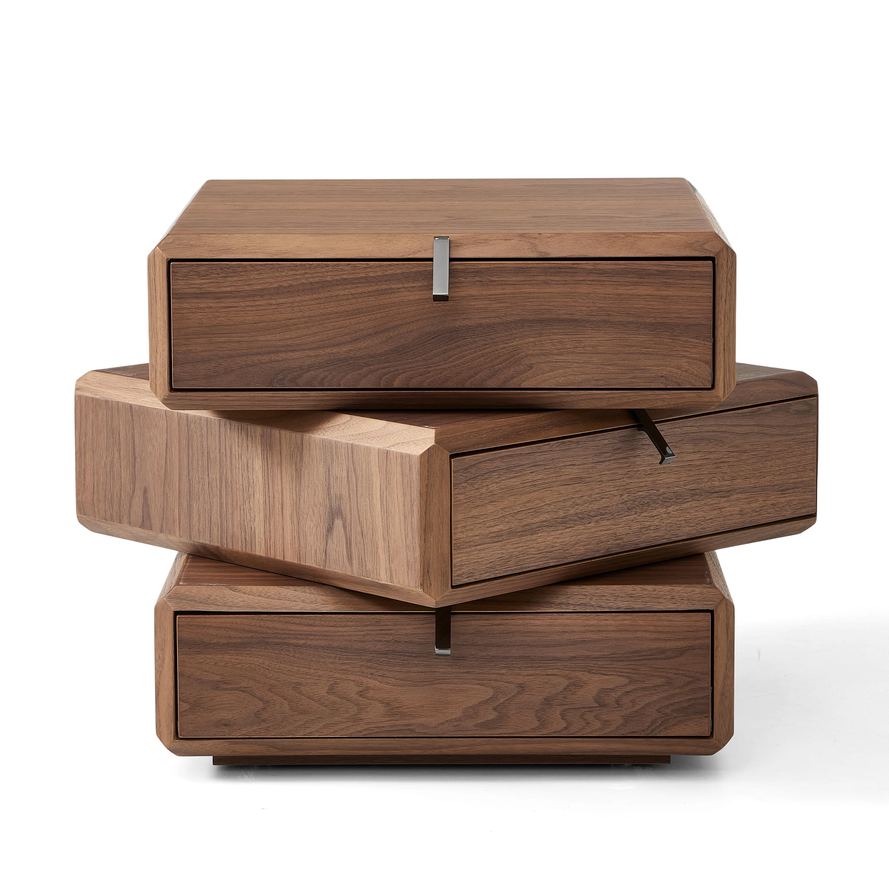 Oscar Bedside Table - Light Walnut