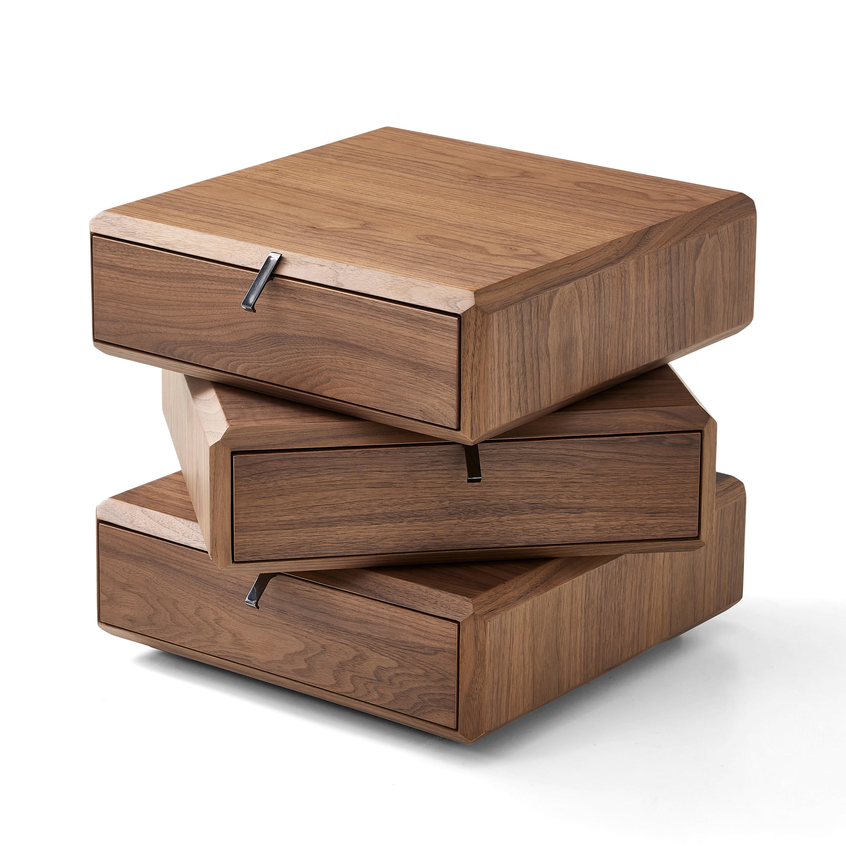 Oscar Bedside Table - Light Walnut