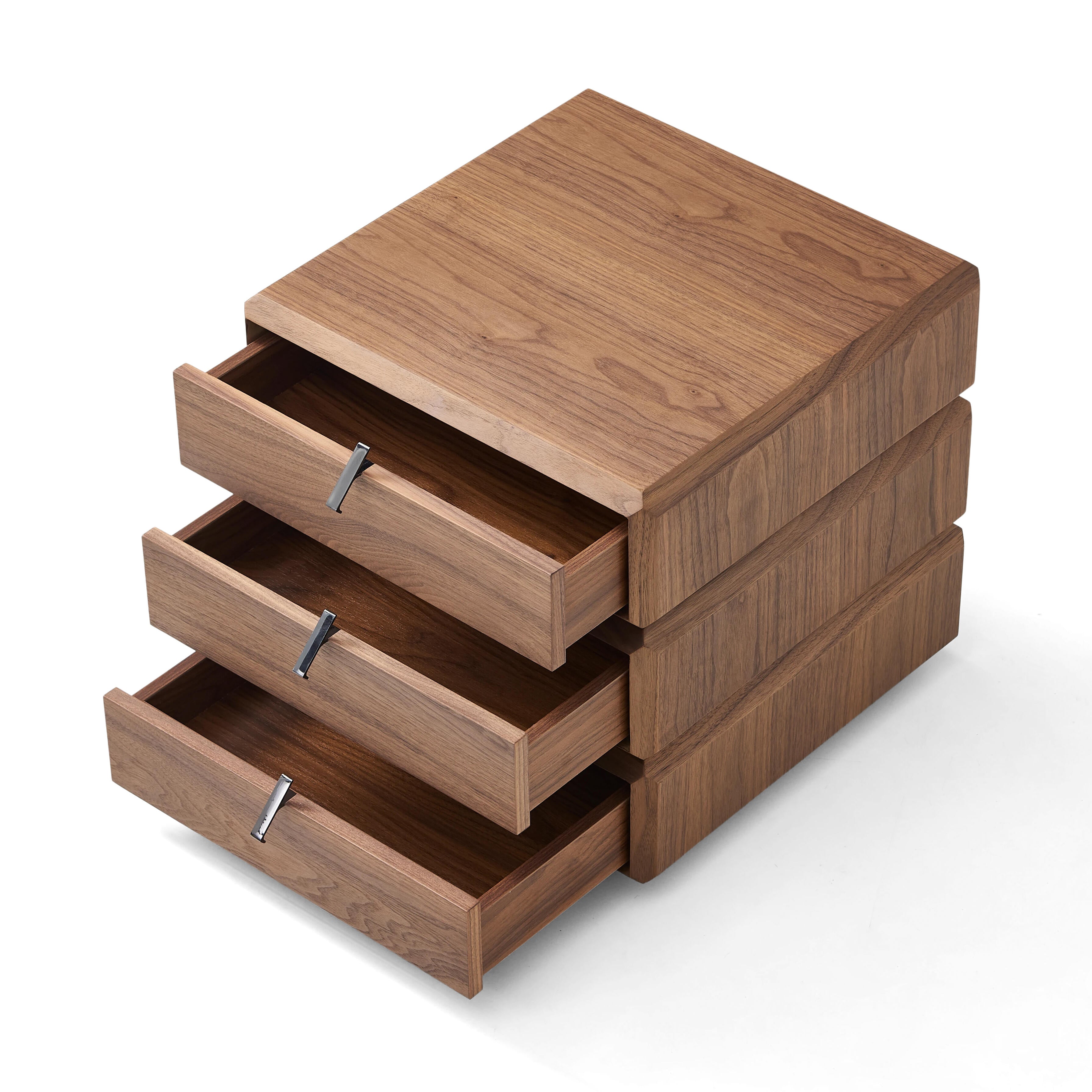 Oscar Bedside Table - Light Walnut