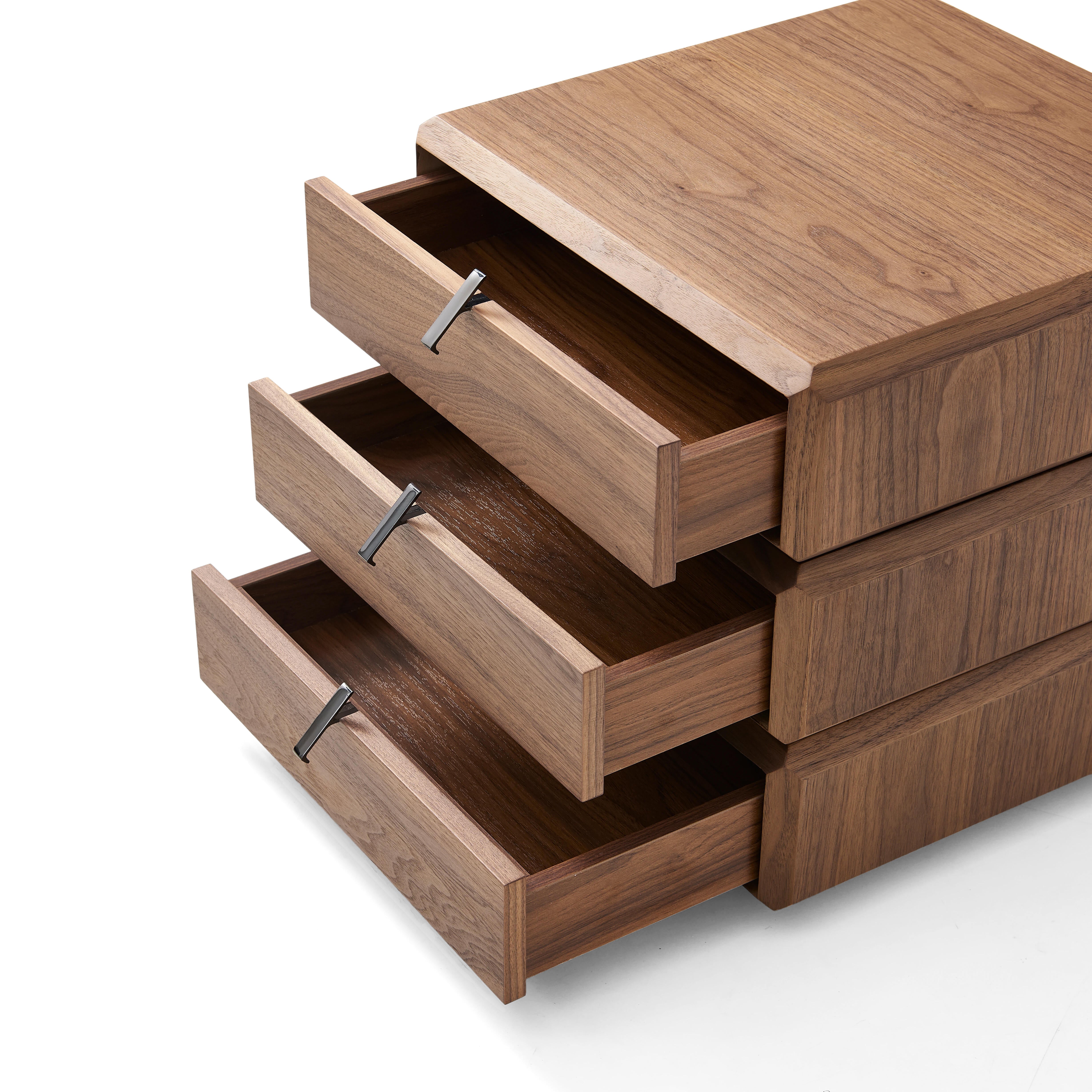 Oscar Bedside Table - Light Walnut