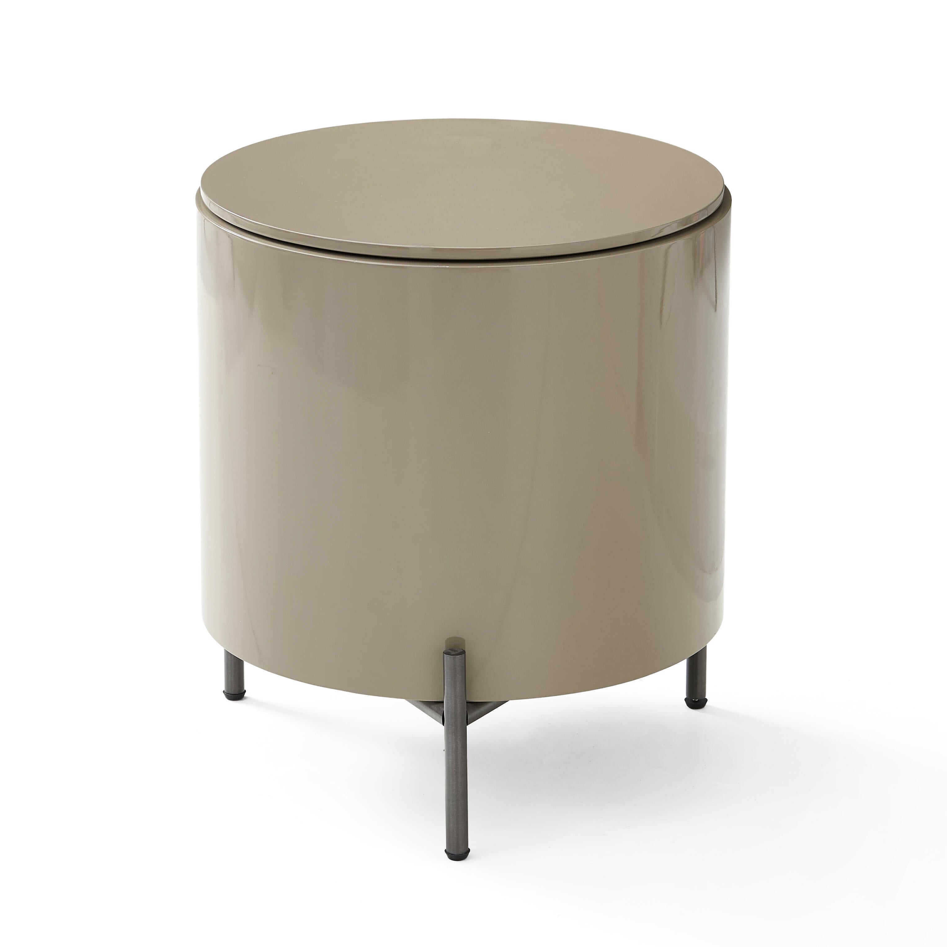 Rondo Bedside Table - Warm Taupe