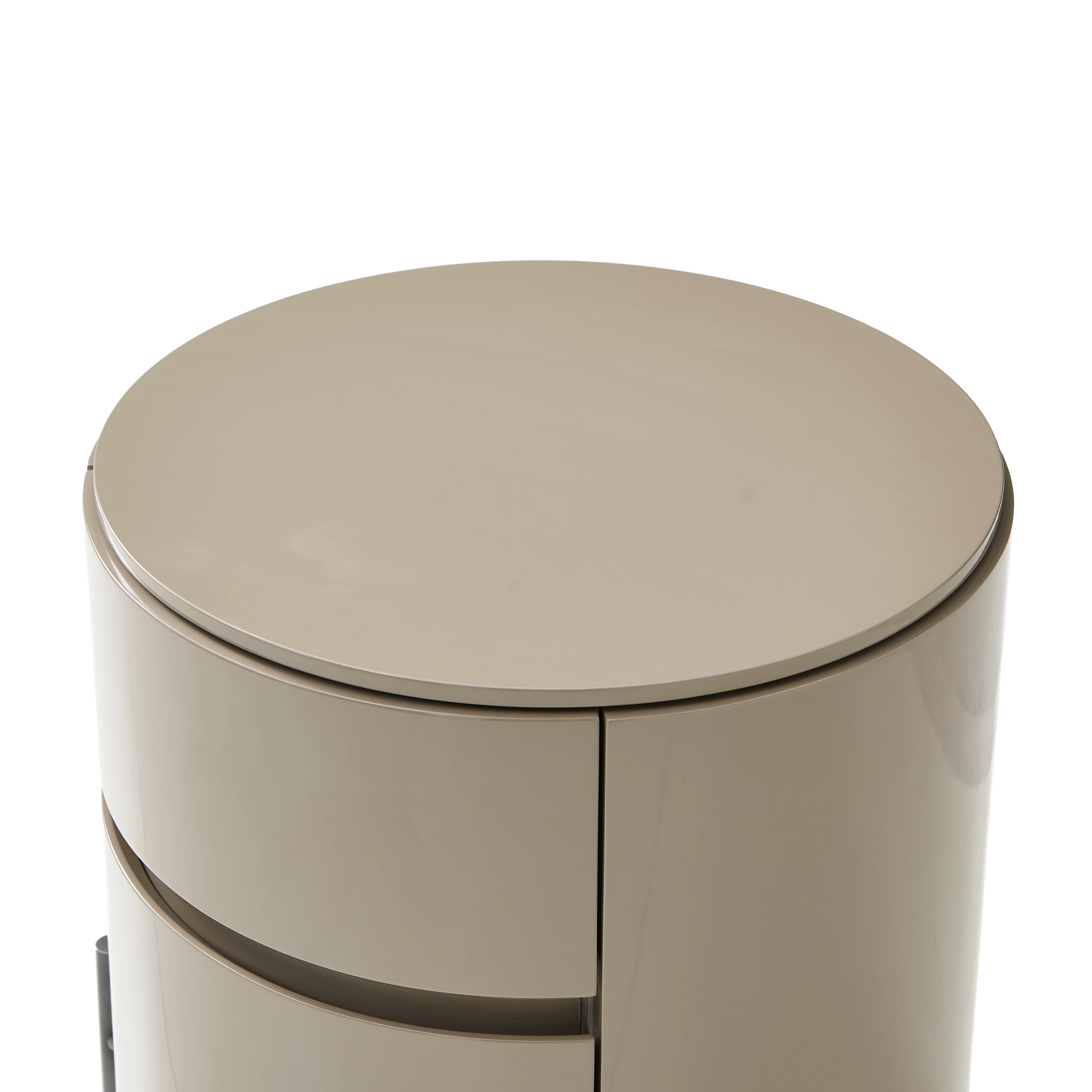 Rondo Bedside Table - Warm Taupe