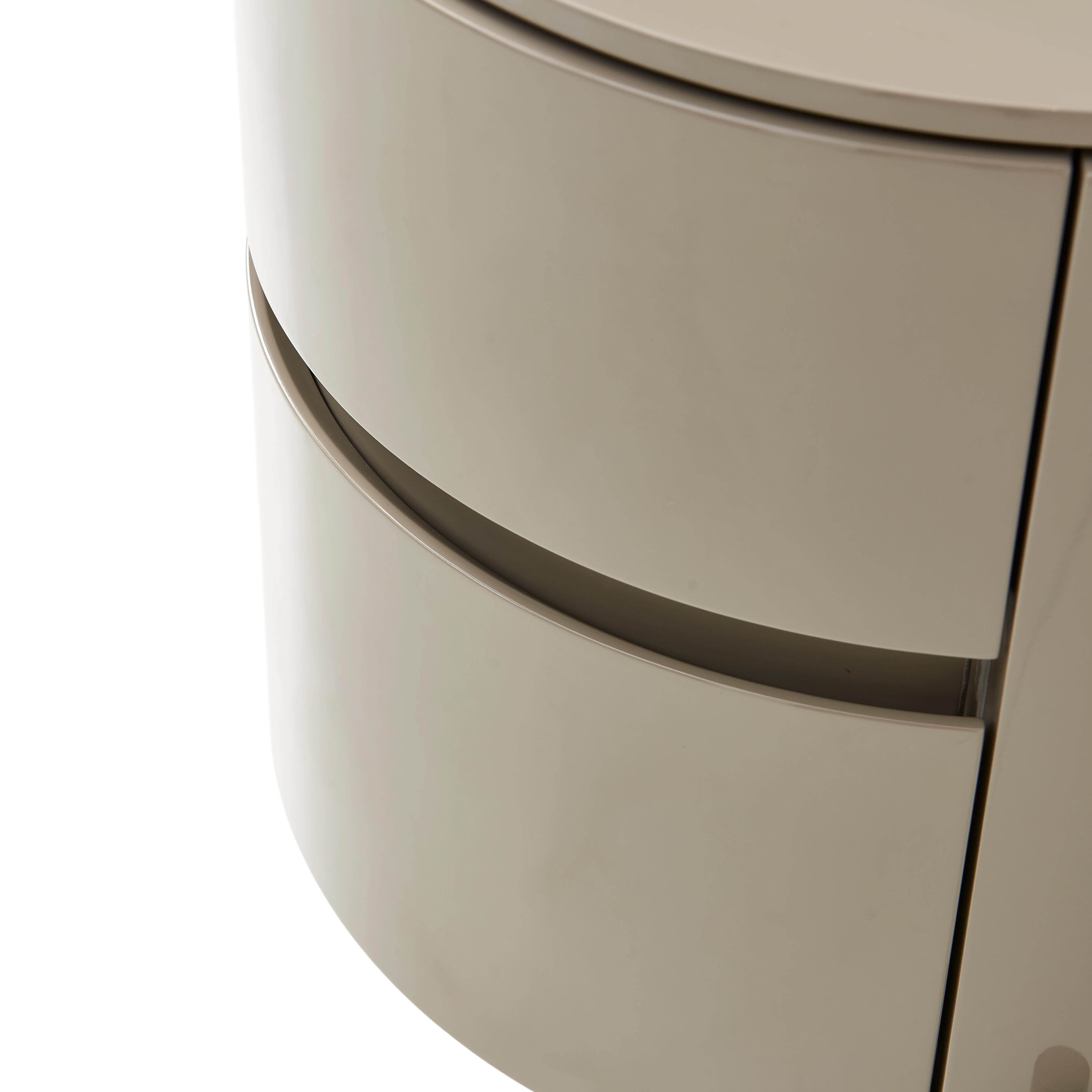 Rondo Bedside Table - Warm Taupe